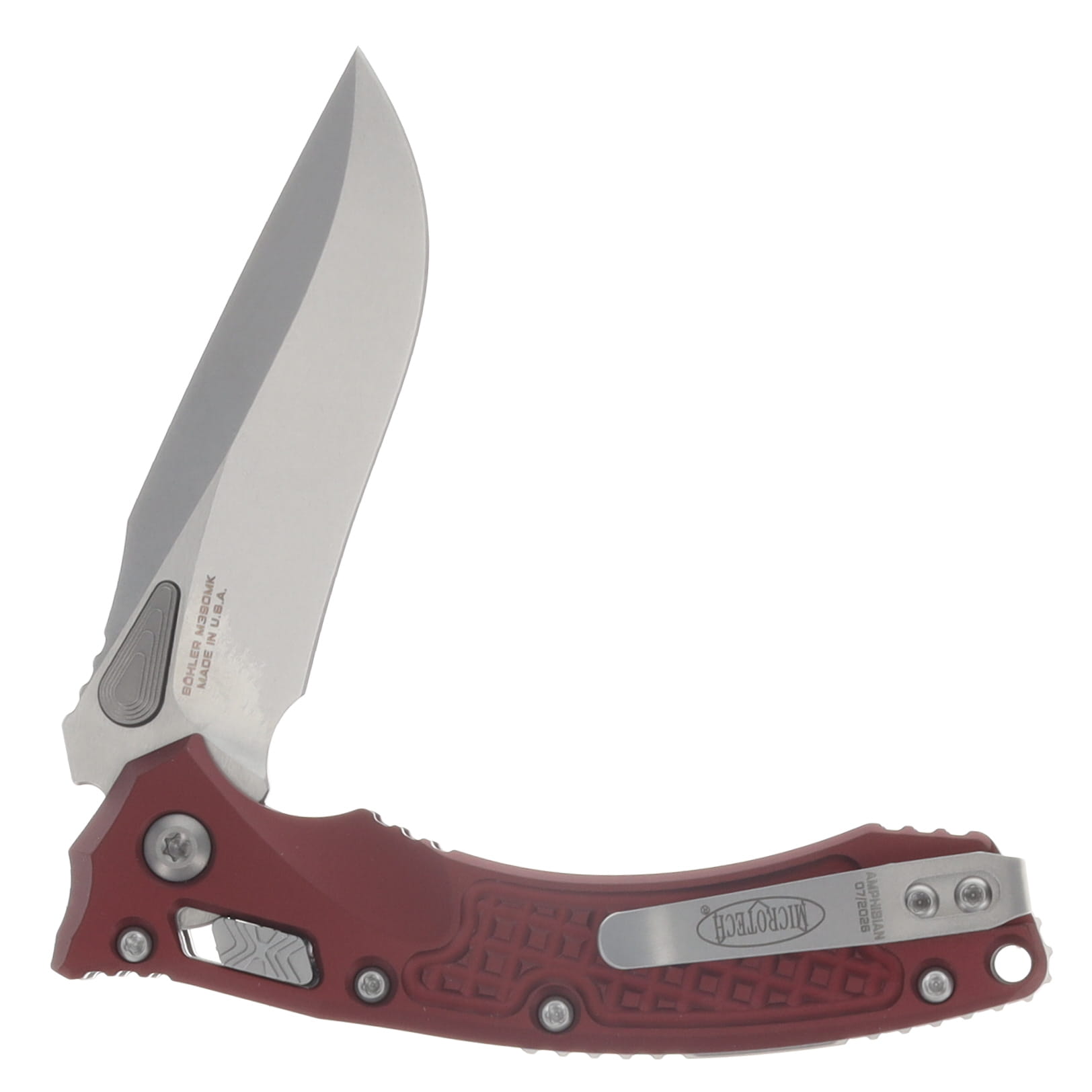 Microtech Amphibian Mini RAM-LOK Folder SW Standard Frag Aluminum Merlot MT137MRL10FRMR View 4