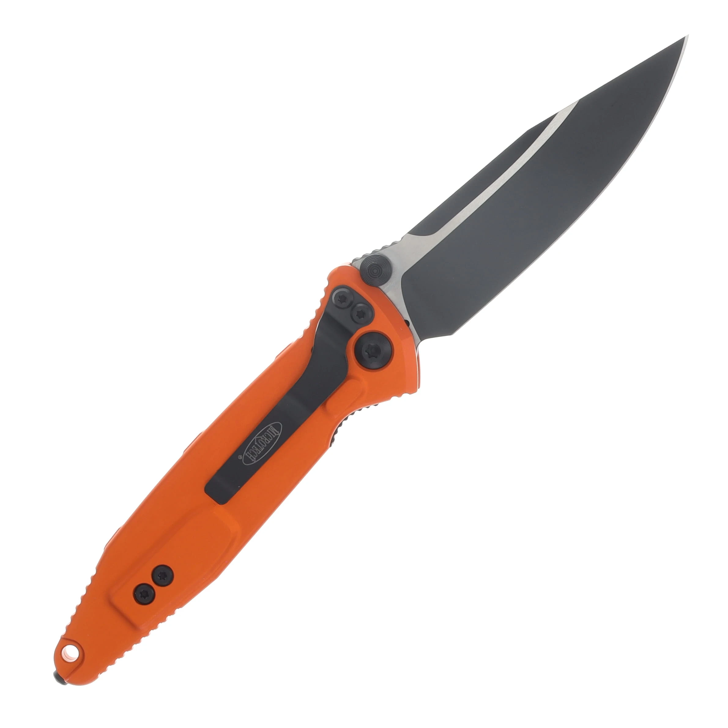 Microtech Socom Elite Manual Folding Knife S/E Black Standard Orange MT1601OR View 2
