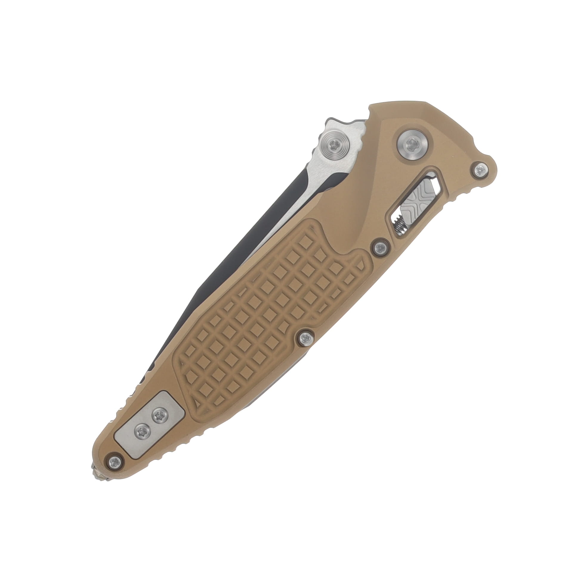 Microtech Socom RAM-LOK Folder S/E Standard Black Tan Frag Aluminum MT160RL1FRTA View 6