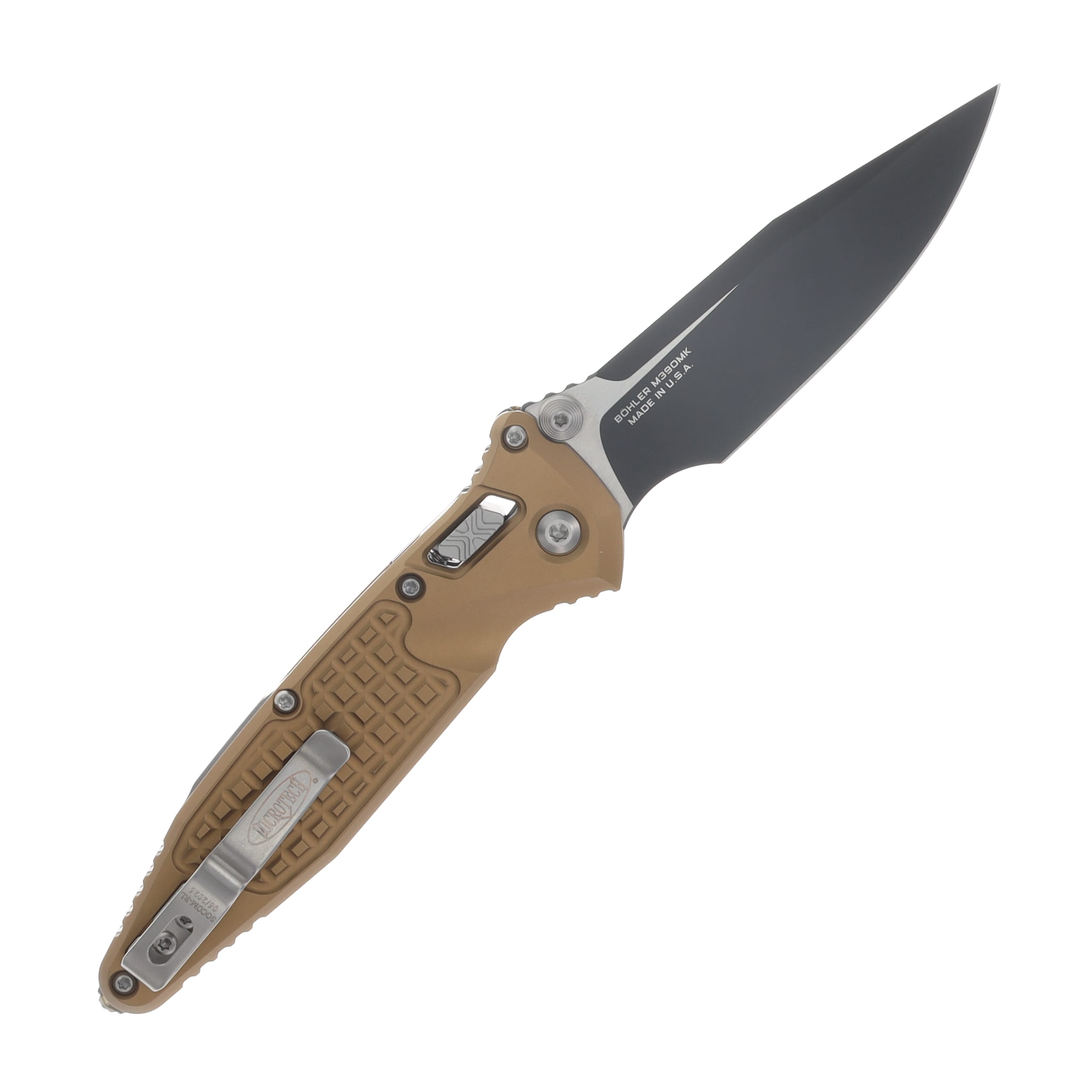 Microtech Socom RAM-LOK Folder S/E Standard Black Tan Frag Aluminum MT160RL1FRTA View 2