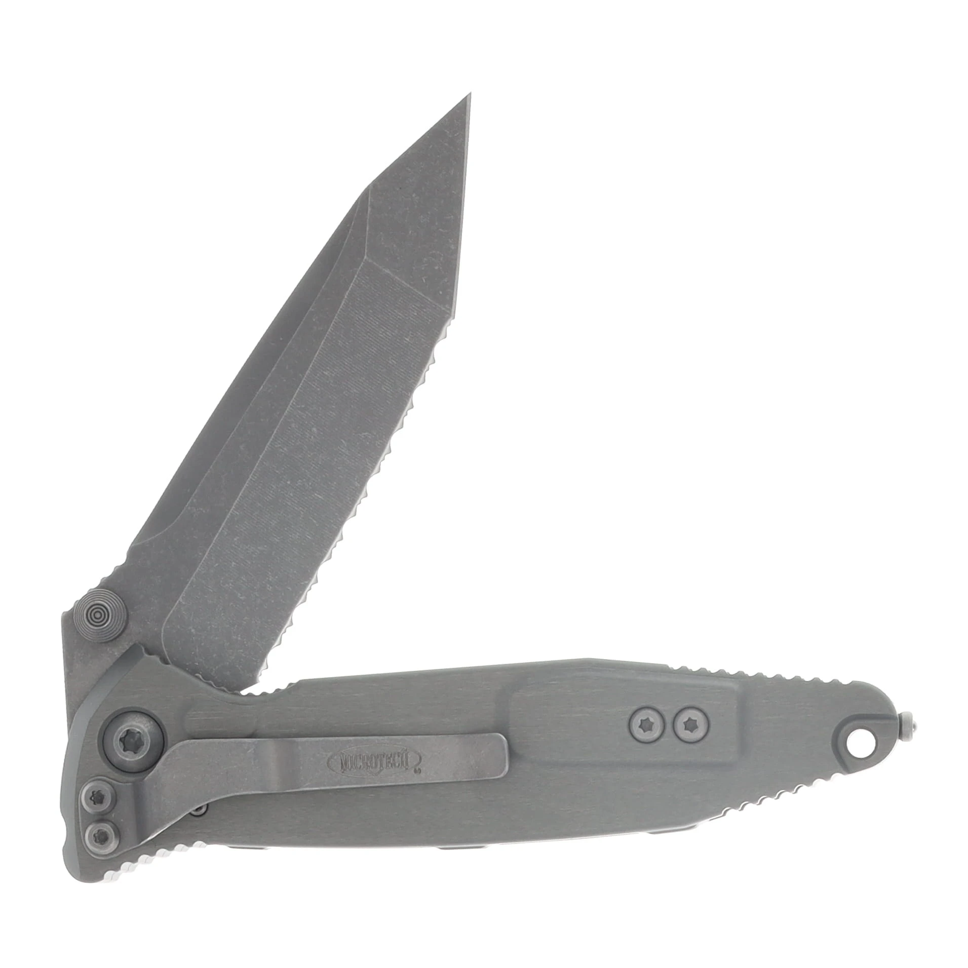 Microtech Socom Elite Manual Folder T/E Apocalyptic Full Serrate Natural Handle MT16112APNC View 4