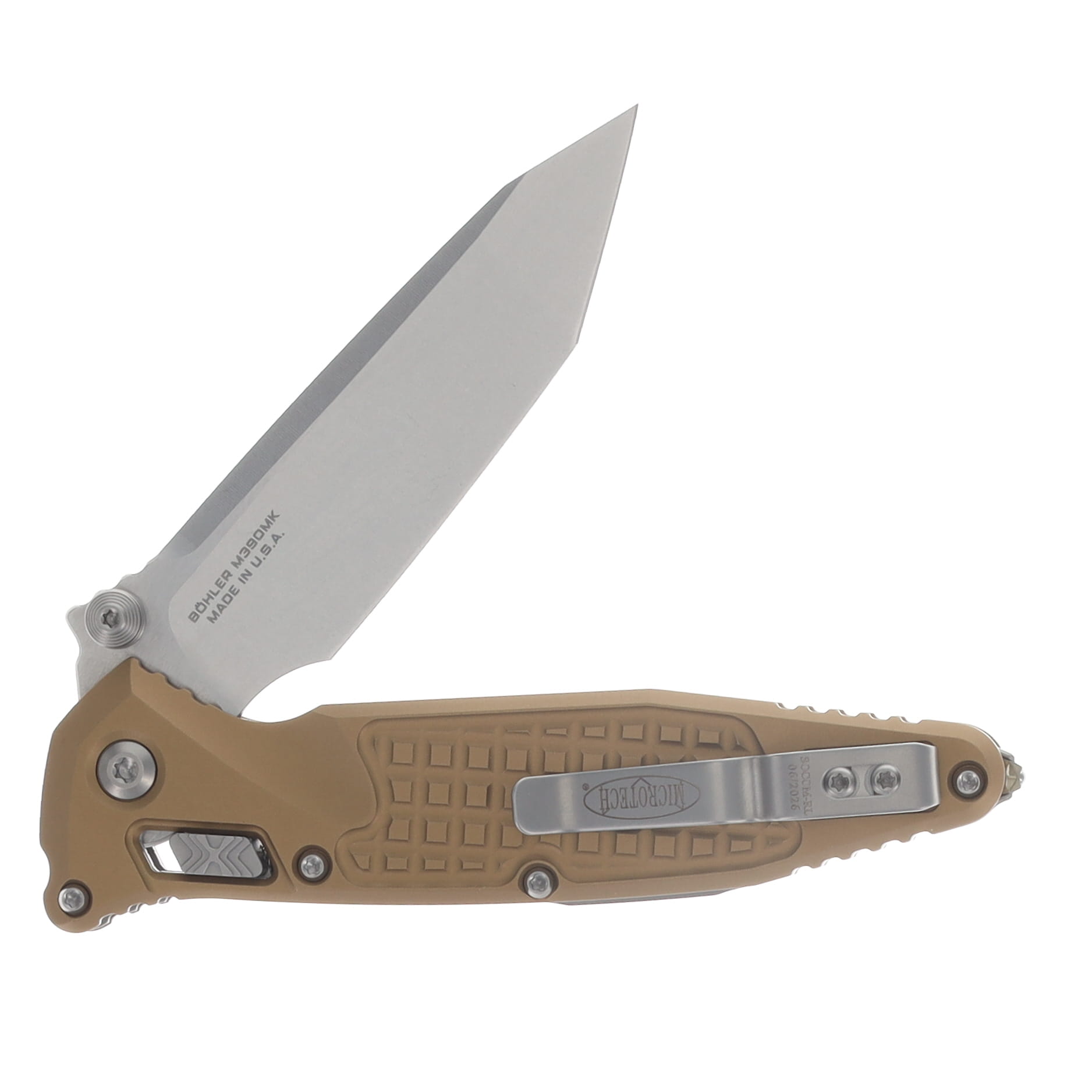 Microtech Socom RAM-LOK Folder T/E Stonewash Standard Frag Aluminum Tan MT161RL10FRTA View 4