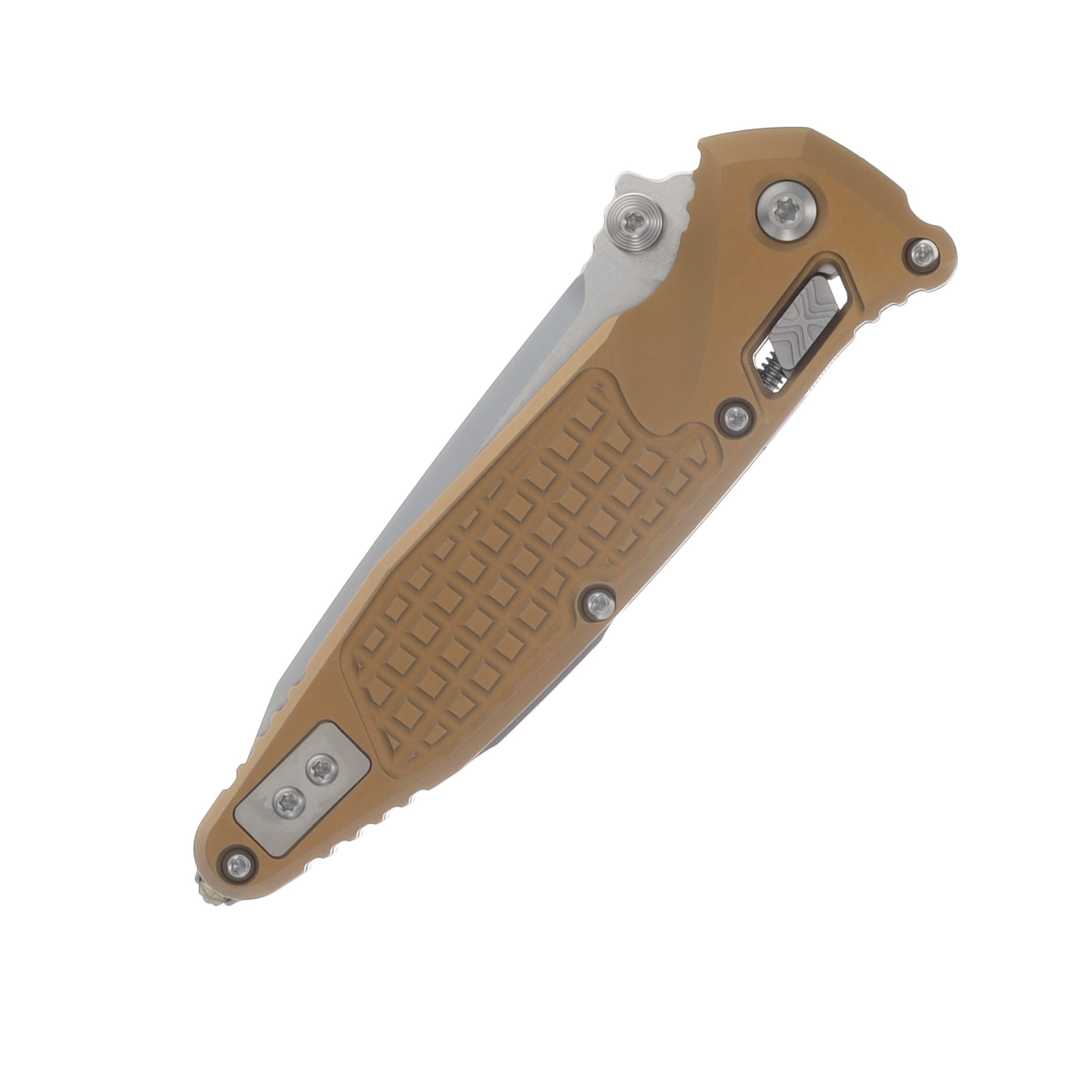 Microtech Socom RAM-LOK Folder T/E Stonewash Standard Frag Aluminum Tan MT161RL10FRTA View 5