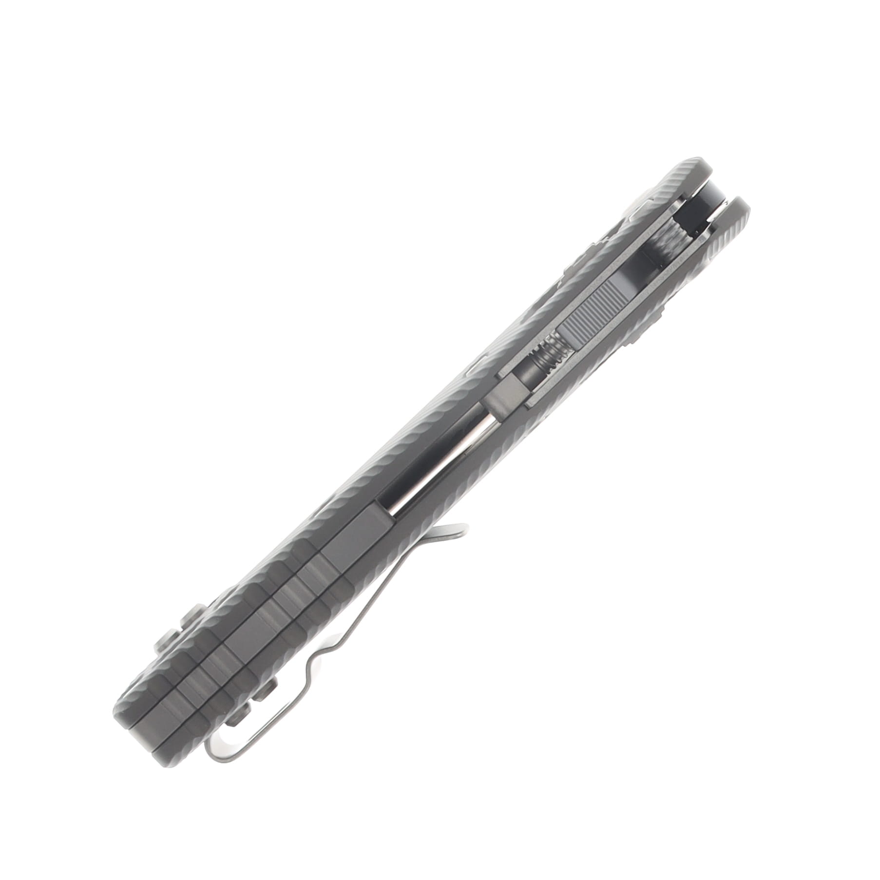 Microtech MSI RAM LOK Folder S/E Black Part Serrate Fluted Aluminum Natural Clear MT2102FLNC View 7