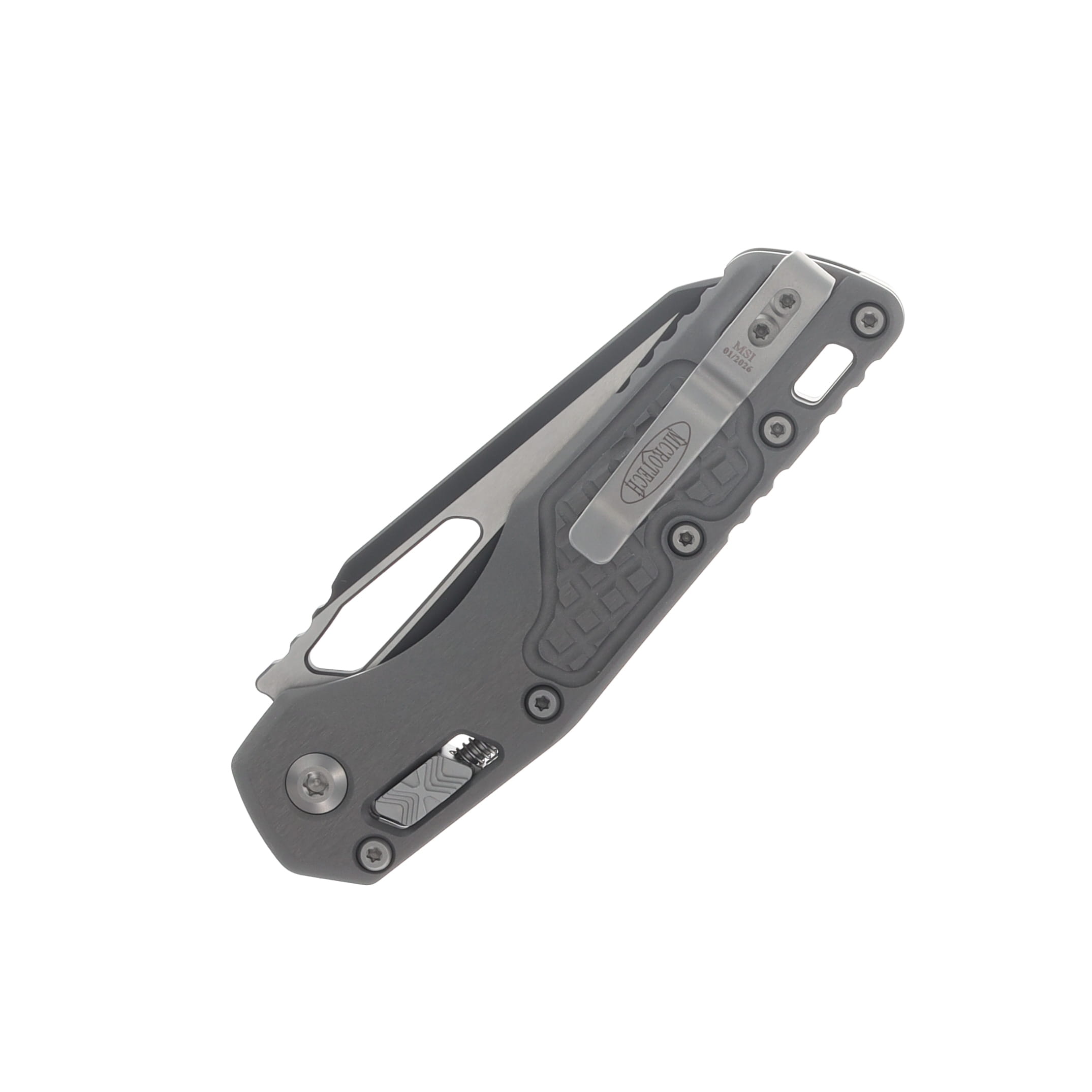 Microtech MSI RAM-LOK Folder S/E Black Part Serrate Frag Aluminum Natural Clear MT2102FRNC View 6