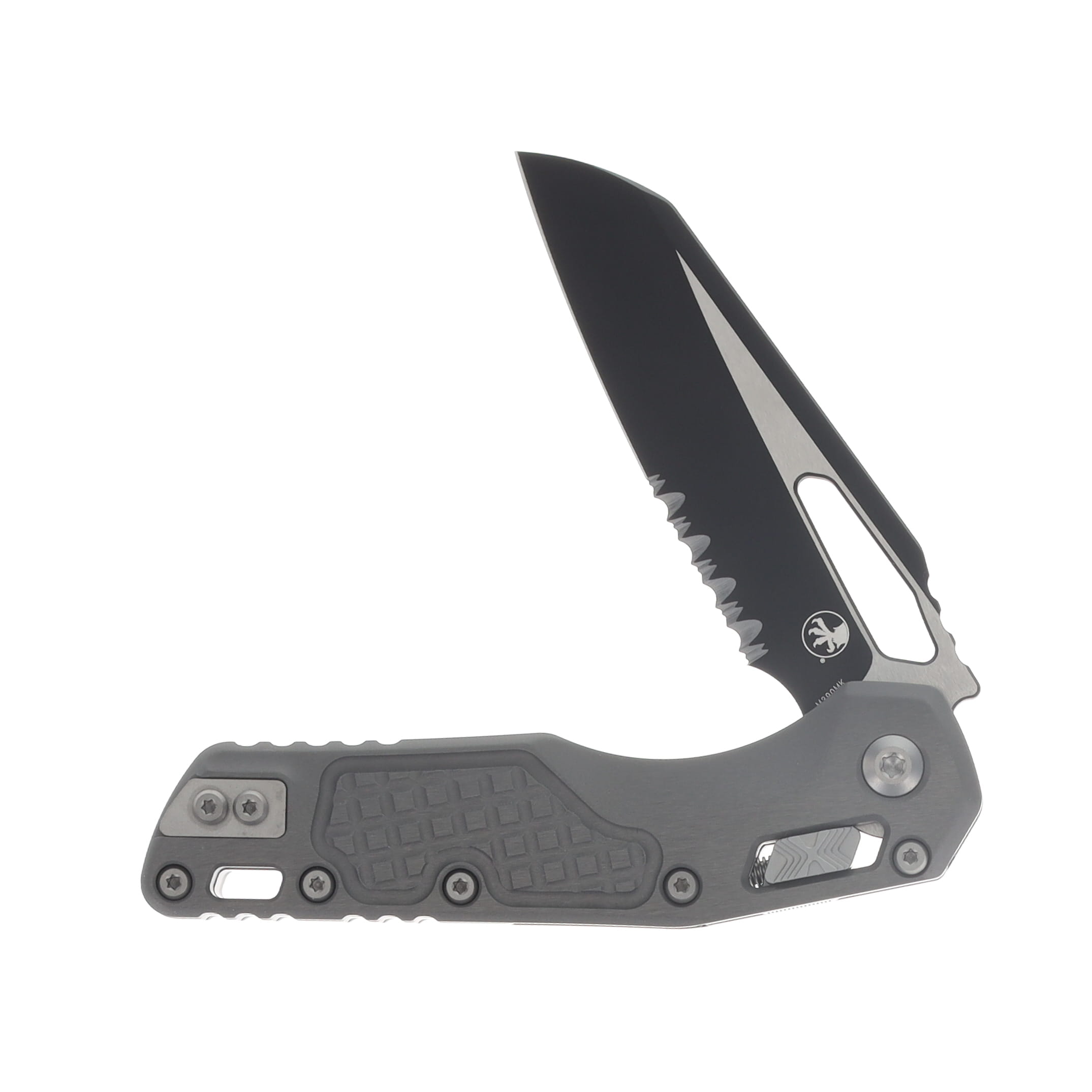 Microtech MSI RAM-LOK Folder S/E Black Part Serrate Frag Aluminum Natural Clear MT2102FRNC View 3