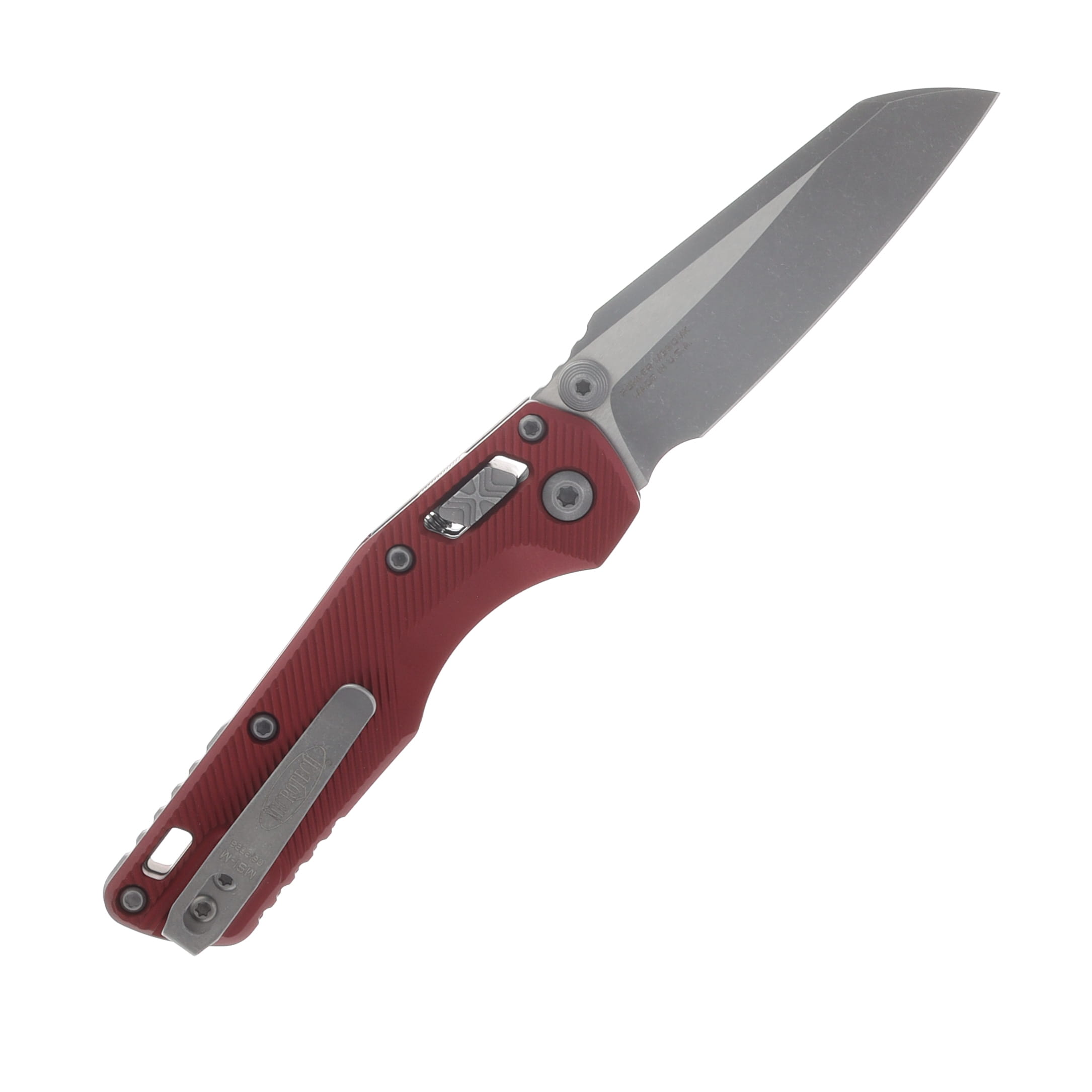 Microtech MSI Mini RAM-LOK Folder S/E Apocalyptic Standard Fluted Aluminum Merlot MT210M10APFLMR View 2