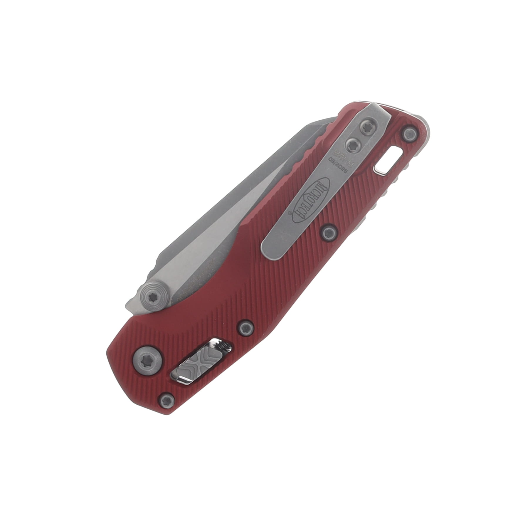 Microtech MSI Mini RAM-LOK Folder S/E Apocalyptic Standard Fluted Aluminum Merlot MT210M10APFLMR View 6
