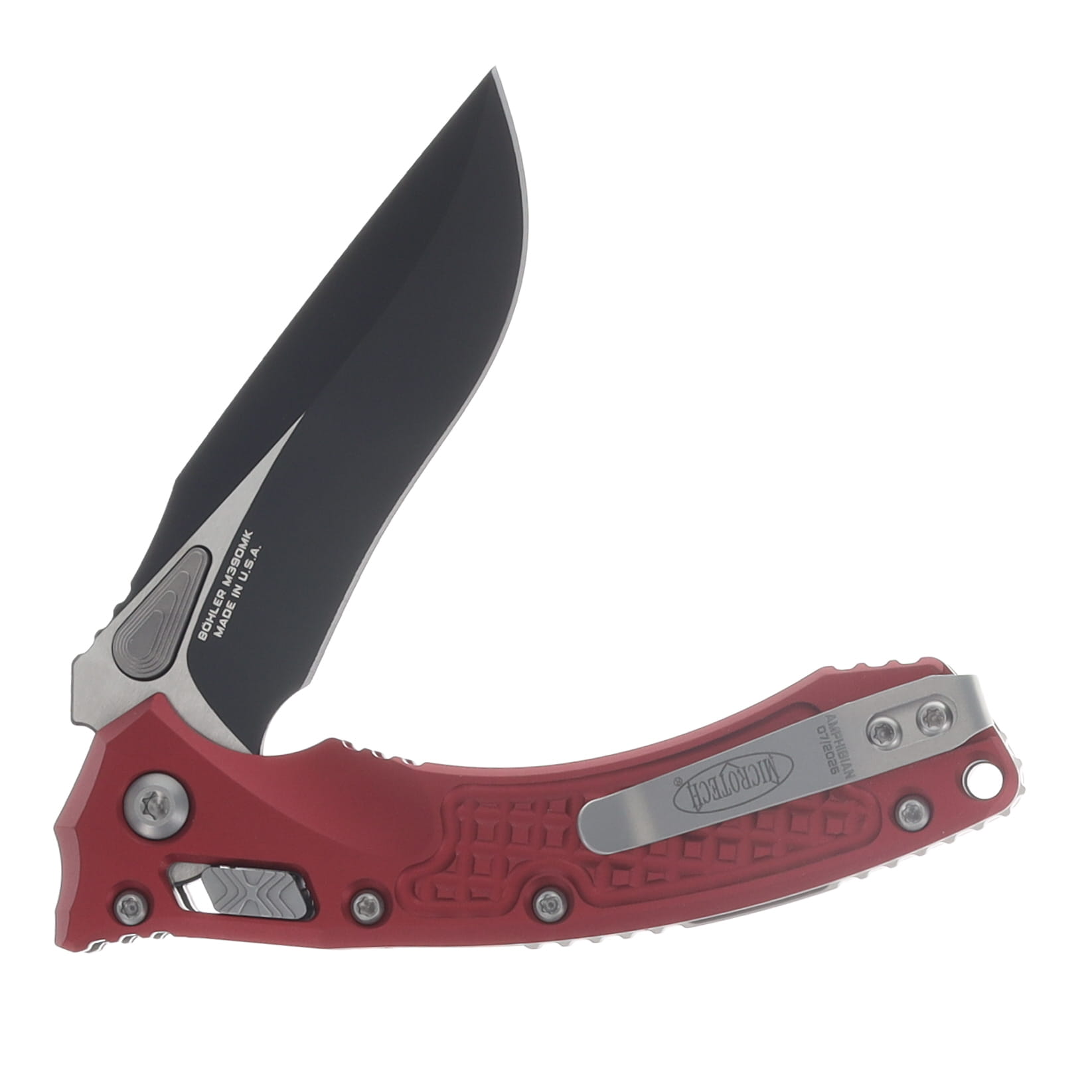Microtech Amphibian Mini RAM-LOK Folder S/E Black Standard Frag Aluminum Merlot MT137MRL1FRMR View 4