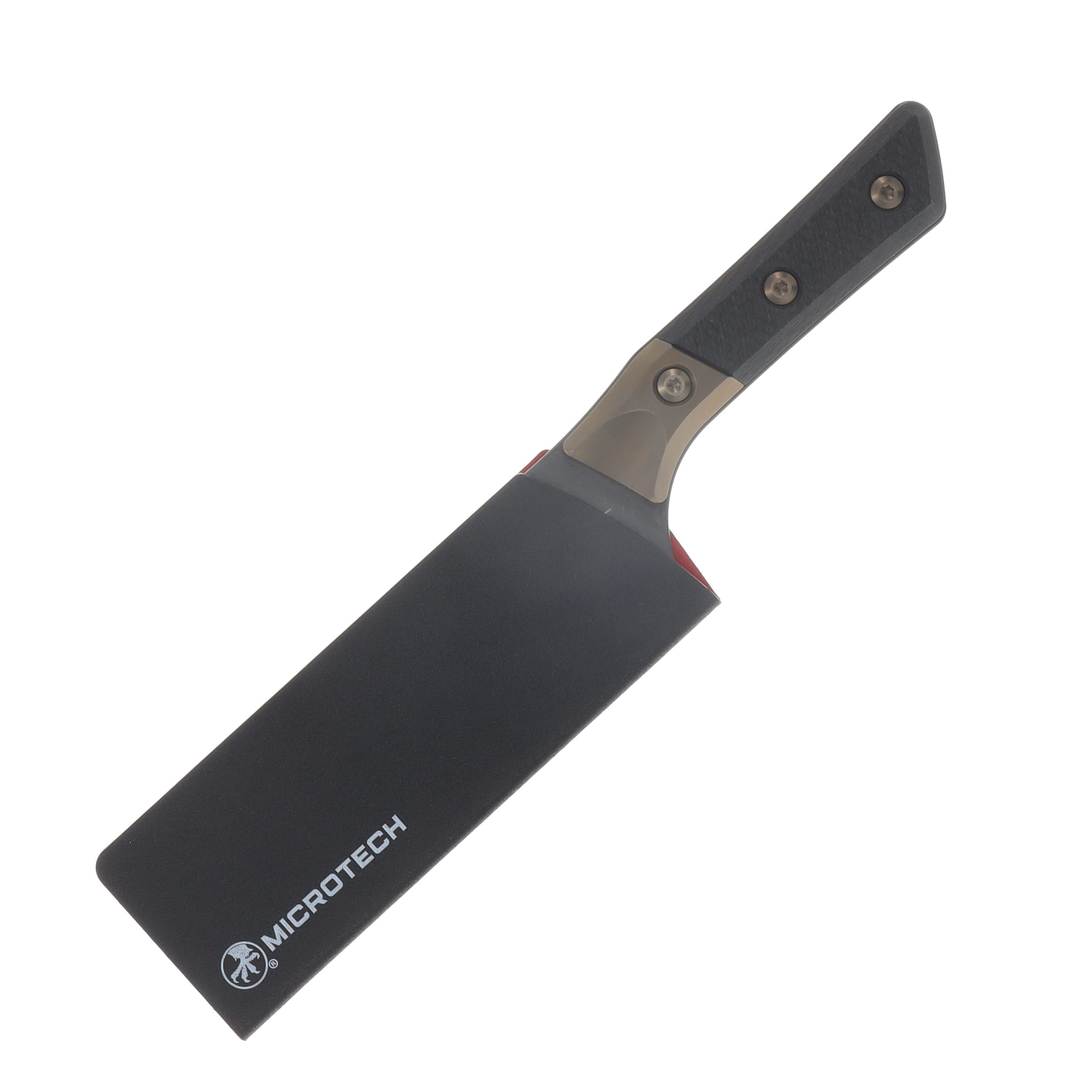 Microtech 6in Santoku Knife DLC Standard Bronze Titanium Bolster Carbon Fiber MT3200B1DLCCFS View 7