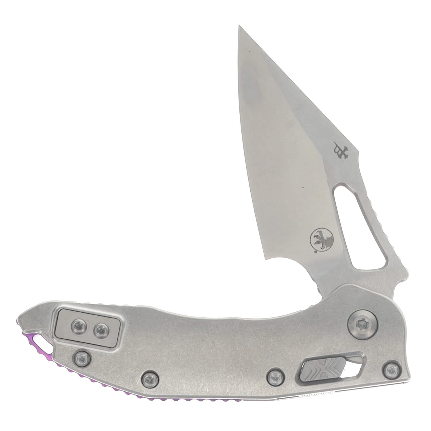 Microtech M-Stitch RAM-LOK Folder Marfione Select SW - SW Slab Side TI W/Purple TI Accent MT169MRL10MS3 View 3