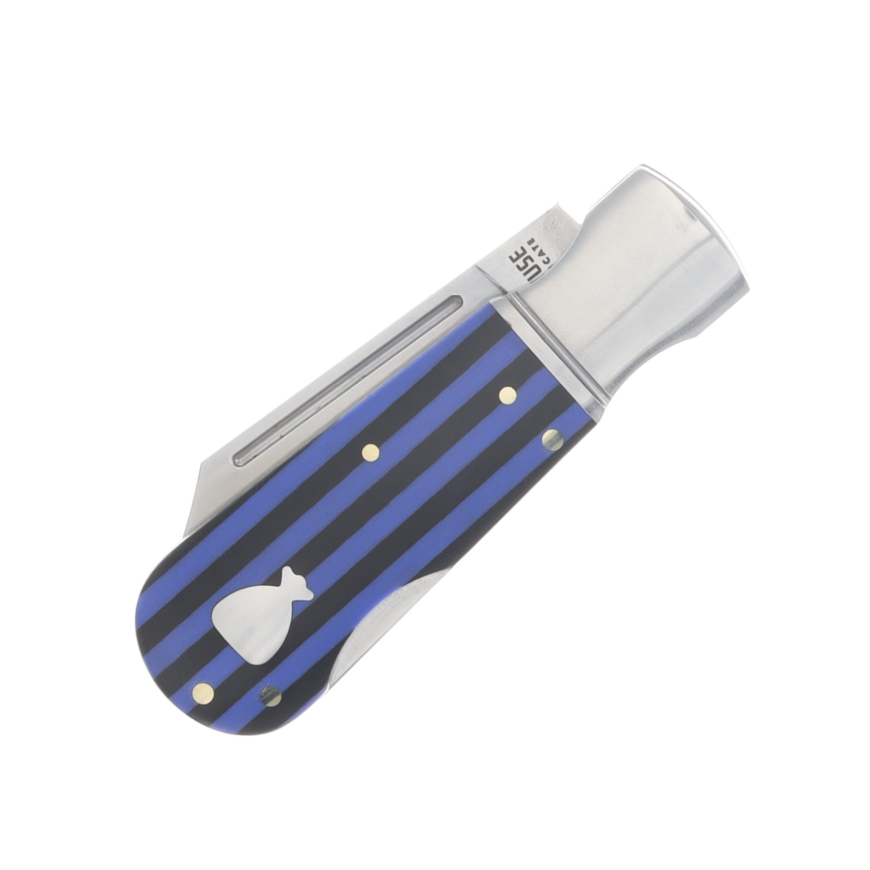 Finch Pretty Boy Lockback Folding Knife Blue Note Layered Resin and G-10 PB020 View 5