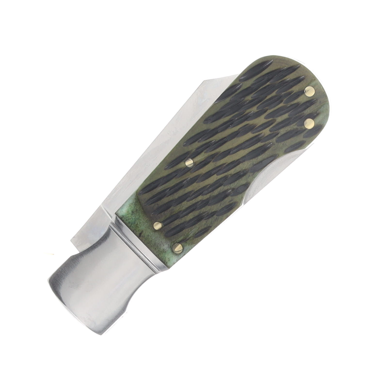 Finch Pretty Boy Lockback Folding Knife Greenbacks Olive Green Jigged Bone PB390 View 6