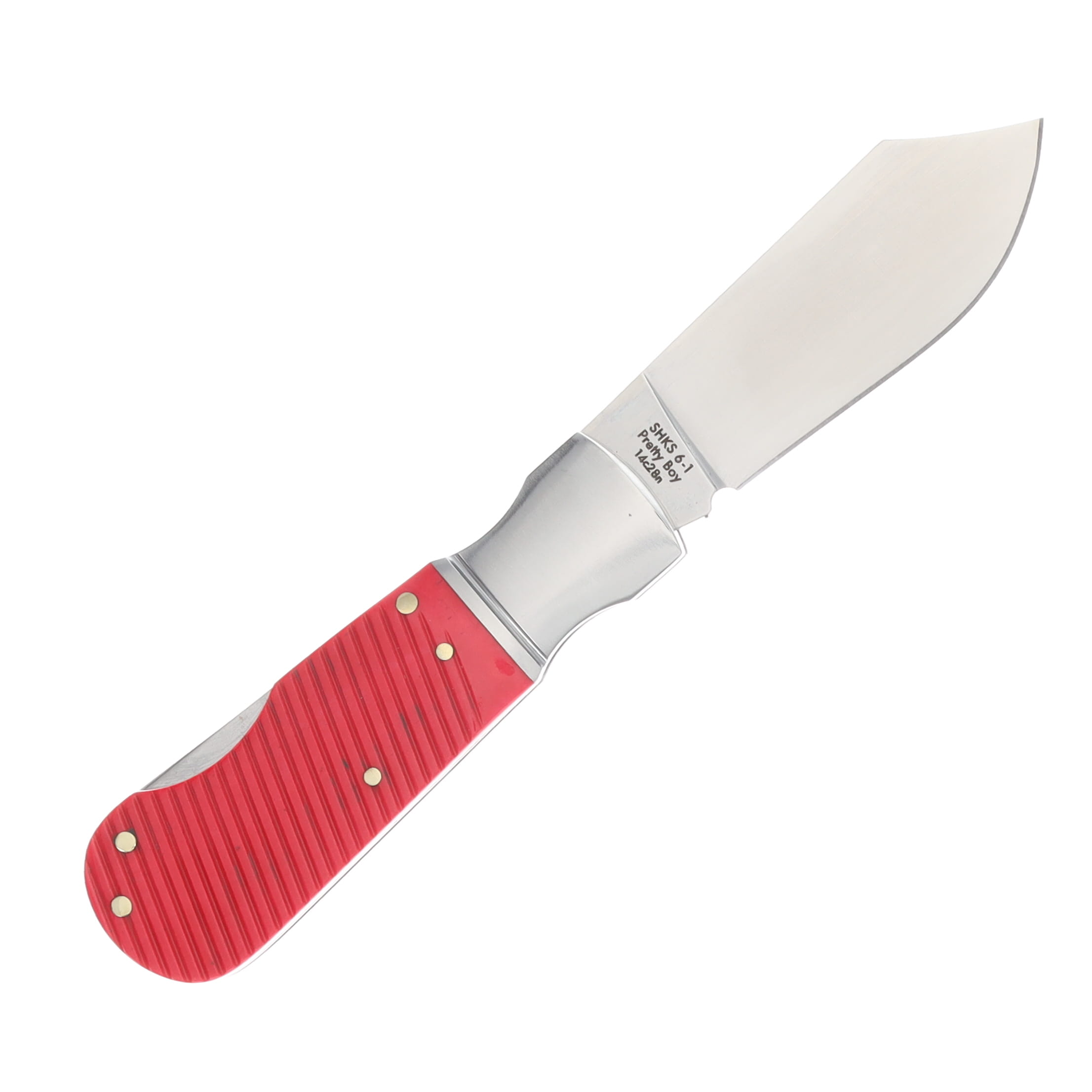 Finch Pretty Boy Lockback Folding Knife Bloodline Red Sawcut Bone PB350 View 2