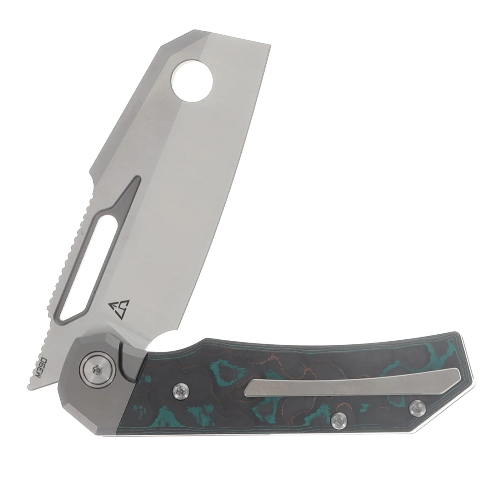 Bestech Knives Nyrrdreki Folder TI Bead Blasted SW Handle W/Shipwreck Camo Carbon Inlays Machine Satin M390 Blade BT2607C View 4
