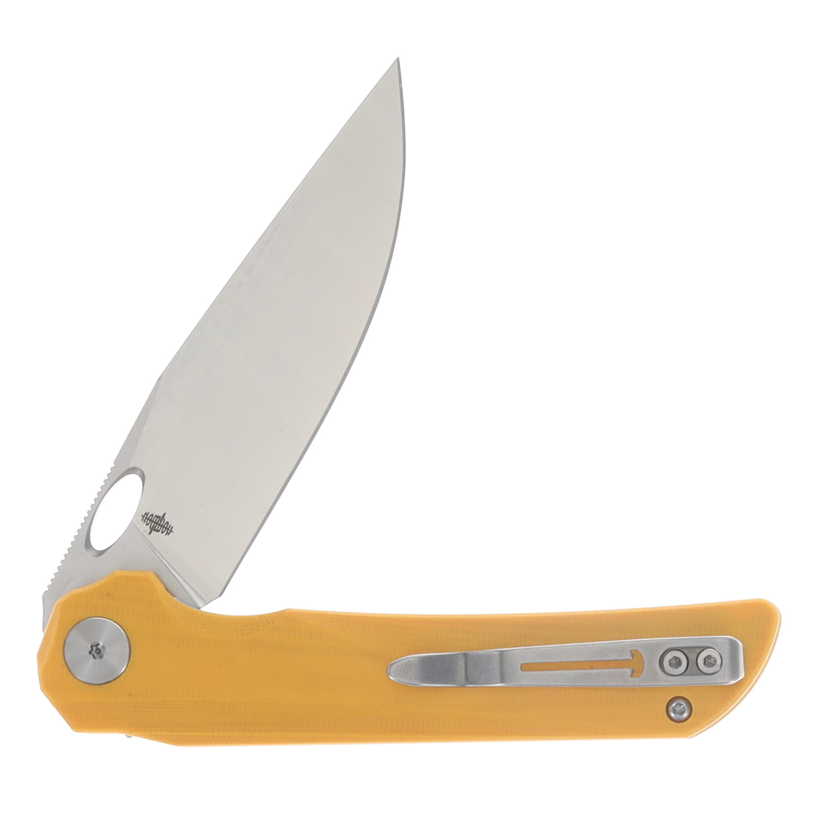 Bestechman Smuga Folding Knife Yellow G-10 Handle Machine Satin AEB-L Blade BMK22B View 4