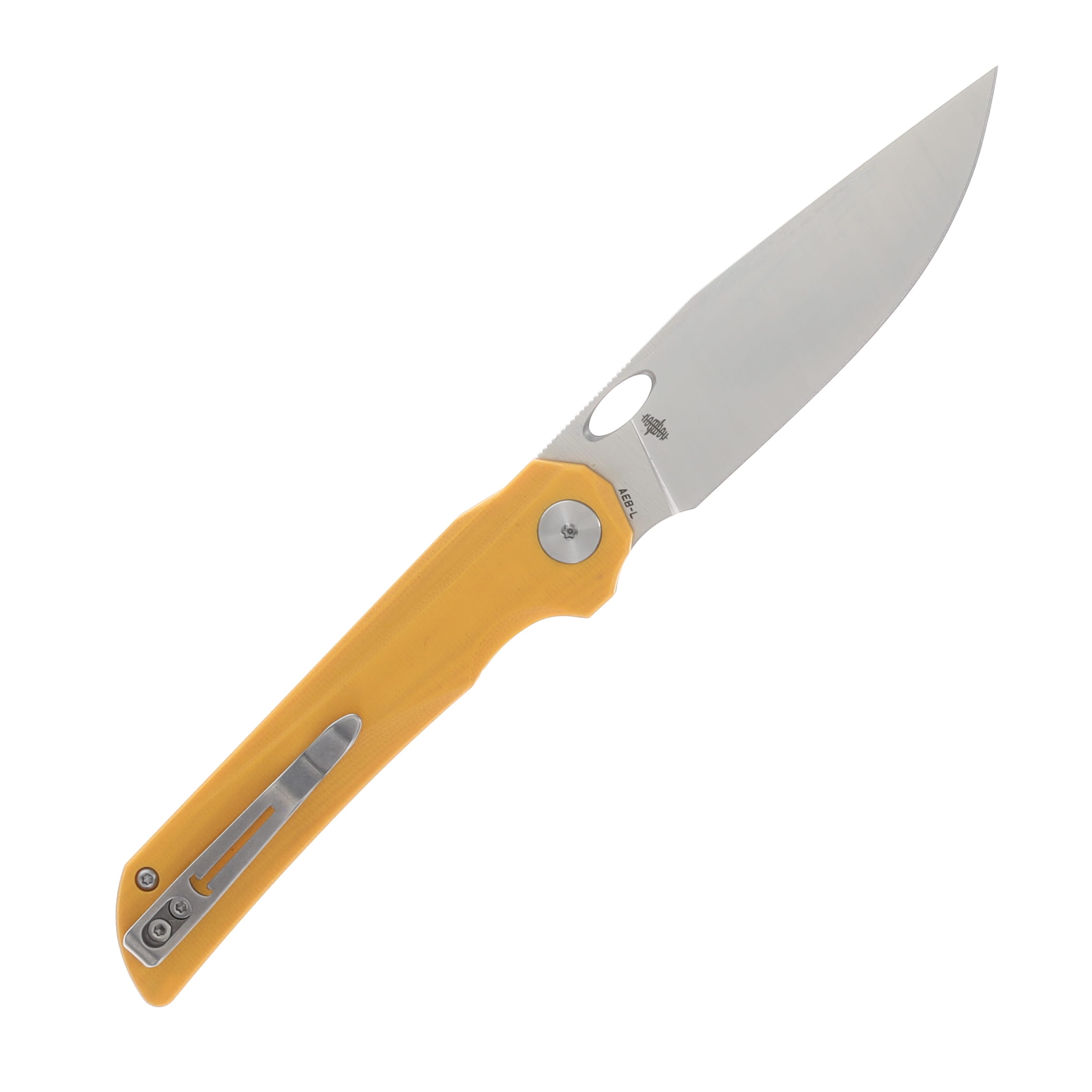 Bestechman Smuga Folding Knife Yellow G-10 Handle Machine Satin AEB-L Blade BMK22B View 2