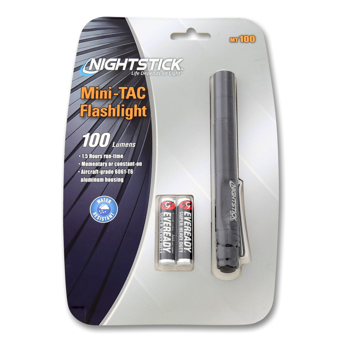 Nightstick Mini-Tac LED Flashlight 2 AAA Black 130 Lumens MT1000 View 6