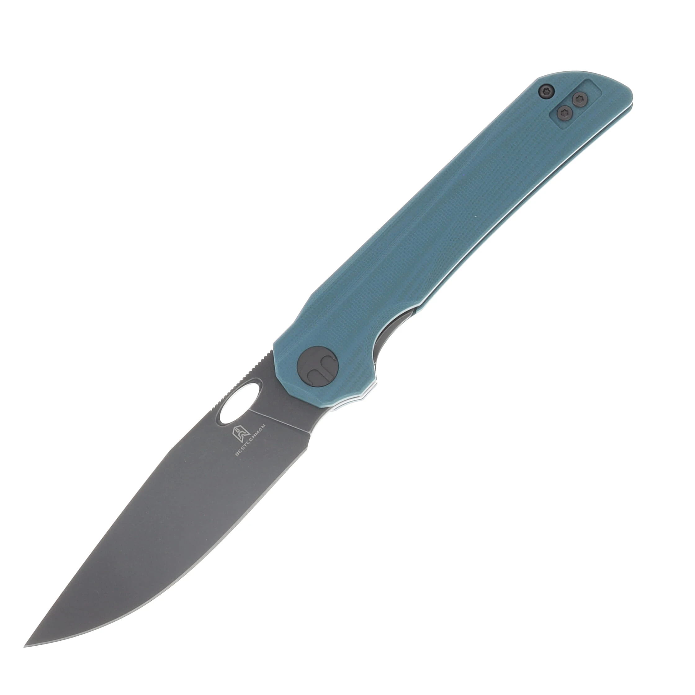 Bestechman Smuga Folding Knife Grey G-10 Handle Grey PVD SW AEB-L Blade BMK22C View 1