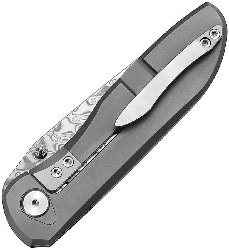 Vanguard Cheetah Integral Framelock Folder Gray Titanium -Damascus Blade VANG051 View 2