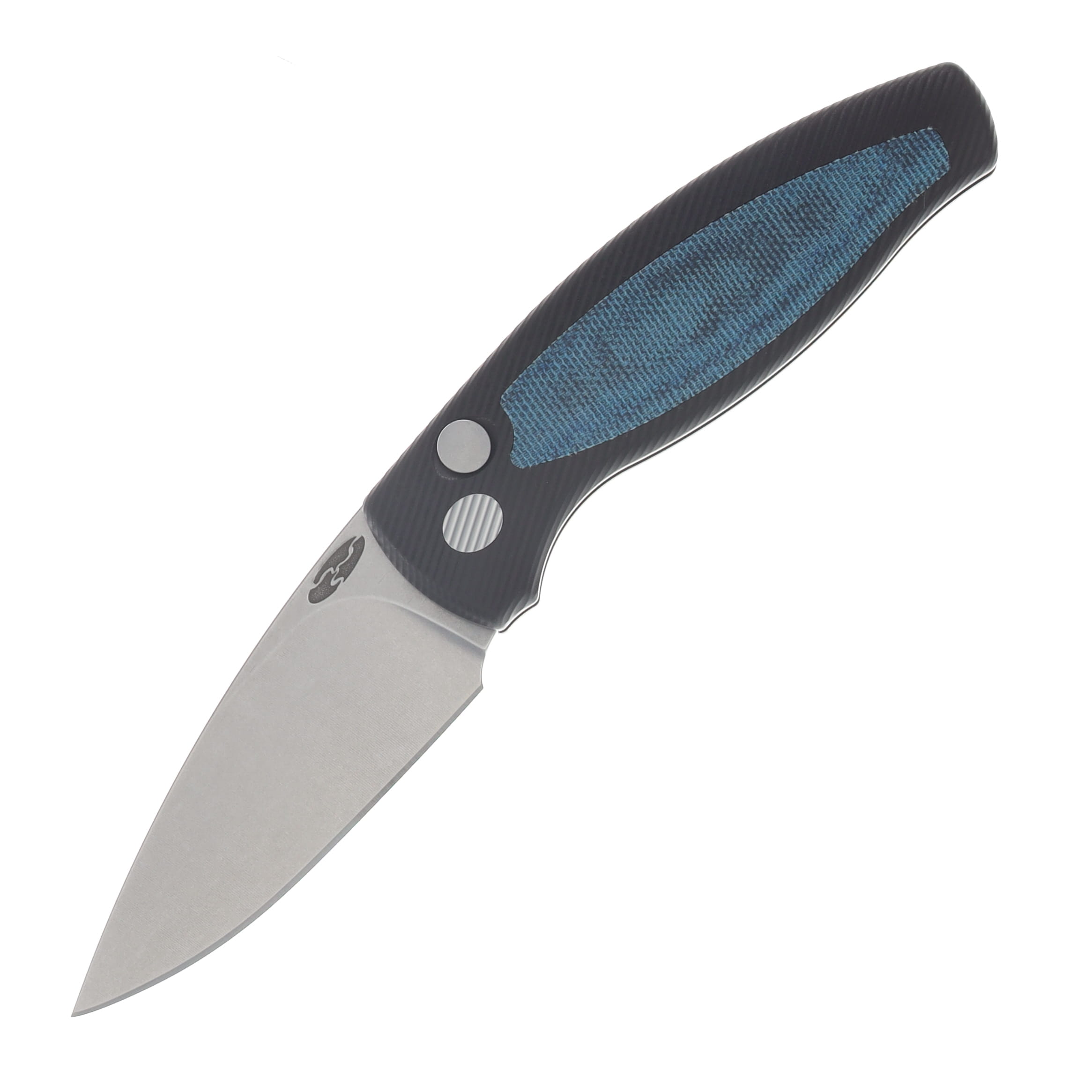 Three Rivers MFG Pit Bull OTS Auto Aluminum W/Blue Denim Micarta Inlay - Magnacut DLR-PB-AL-MICBDM View 1