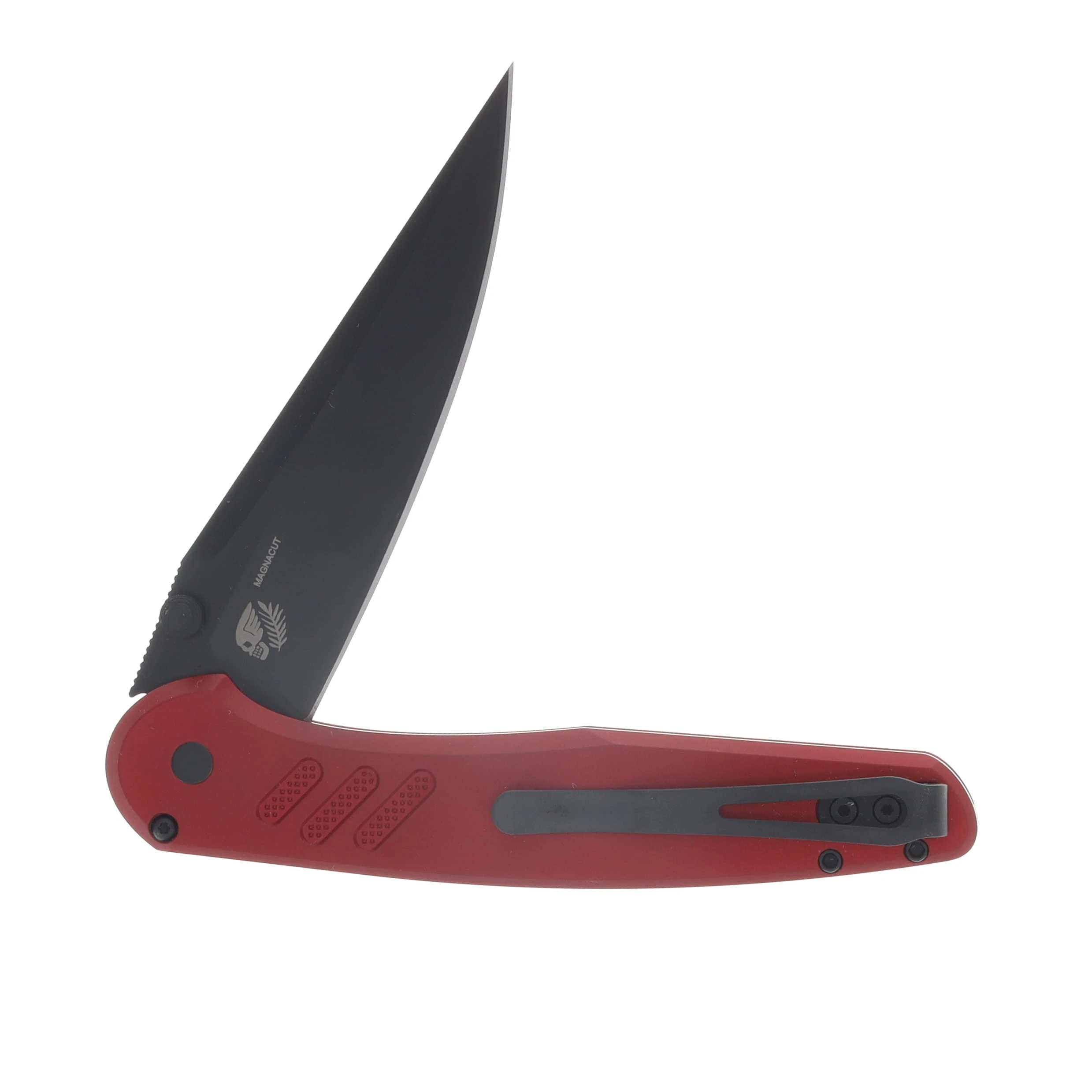 ProTech Avalon Button Lock Folding Knife DLC Magnacut/Red Aluminum PN1103-RED View 4