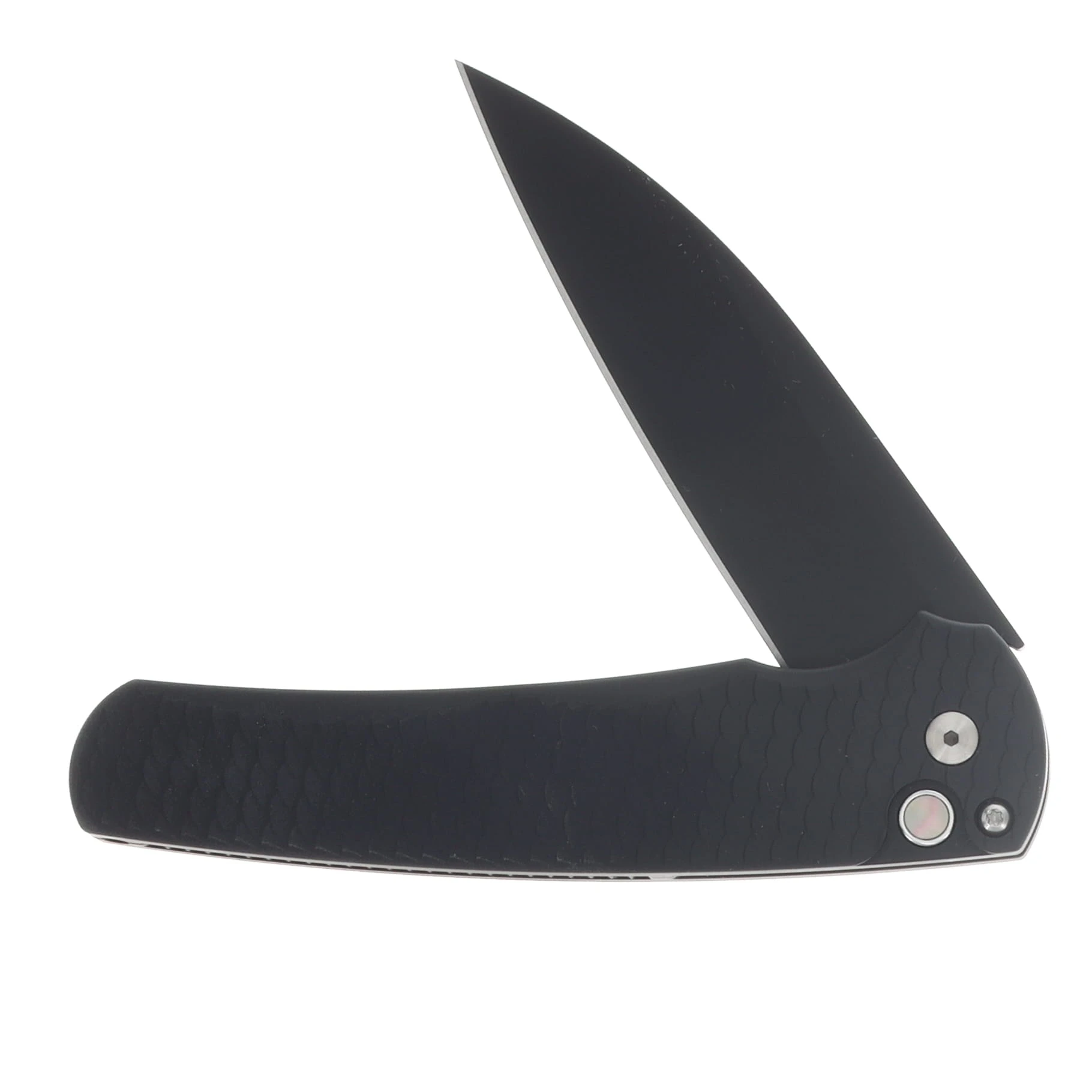ProTech Malibu Button Lock Folding Knife DLC Magnacut Wharncliffe/Textured Black Dragon Scale PT5336-LTD View 3