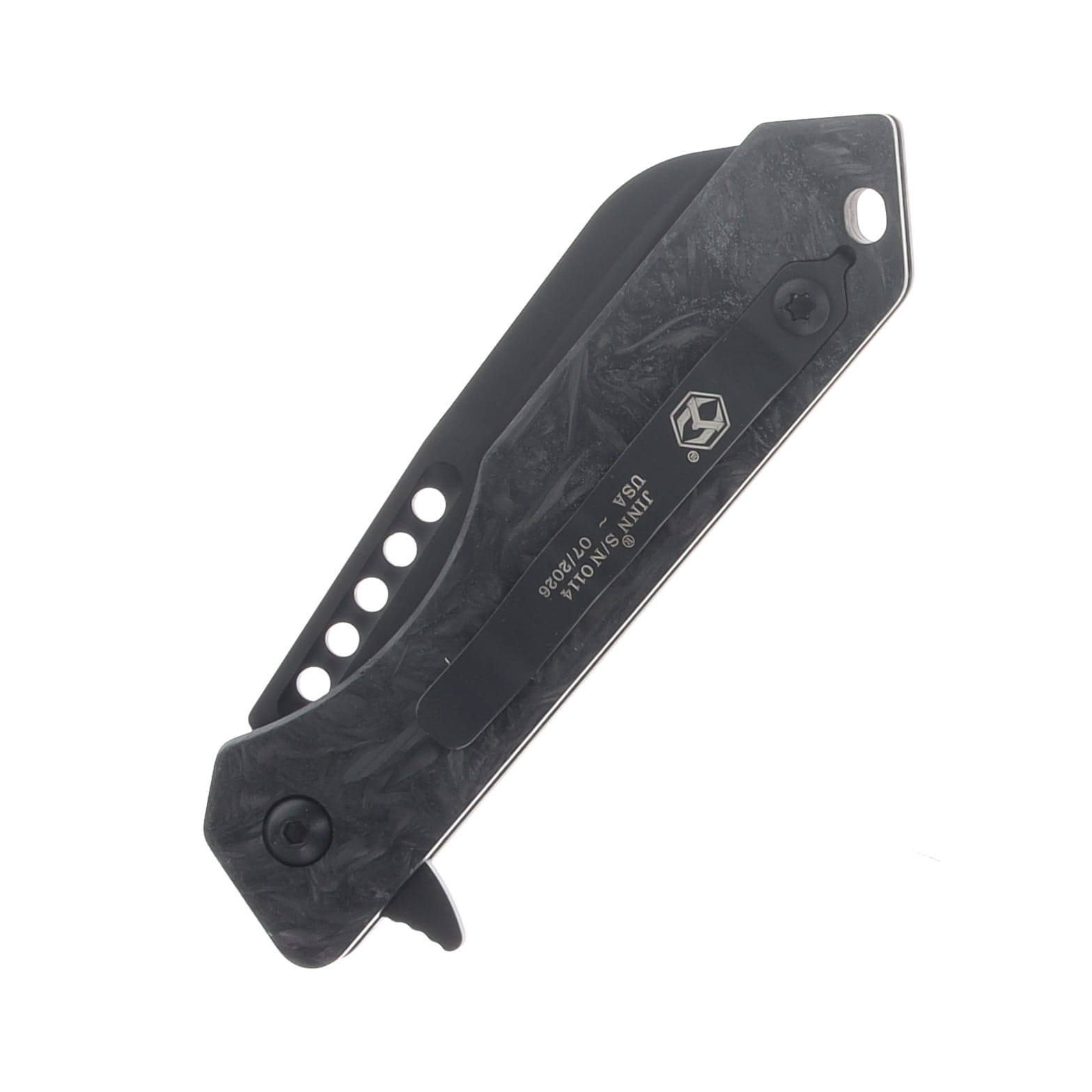 Heretic Jinn Button Lock Folding Knife DLC/Glow In The Dark FatCarbon H213-6A-MGCF View 5