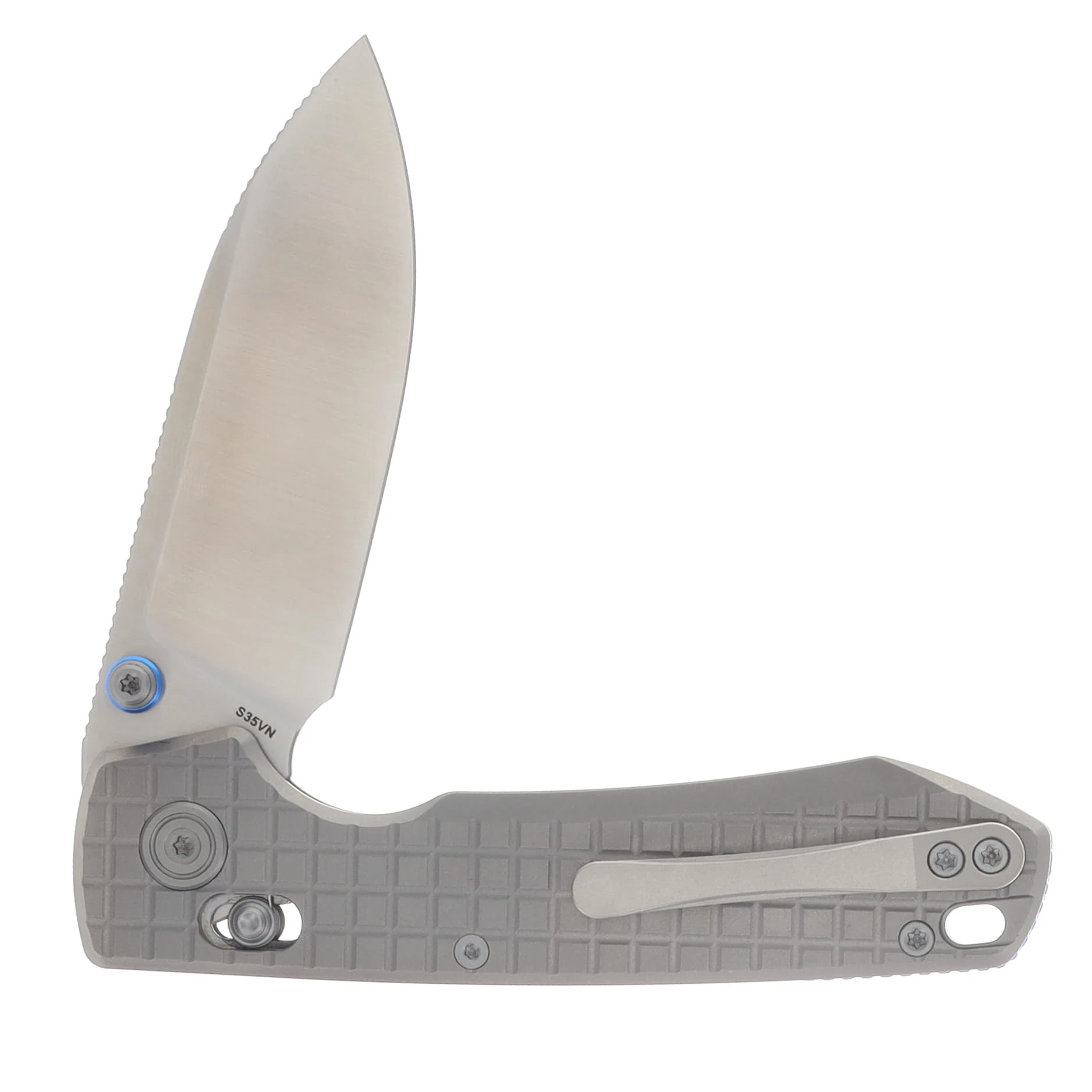 Vosteed SMKW Exclusive Raccoon TiSlim Crossbar Lock Folding Knife Satin S35VN/Frag Gray Titanium A4513 View 8