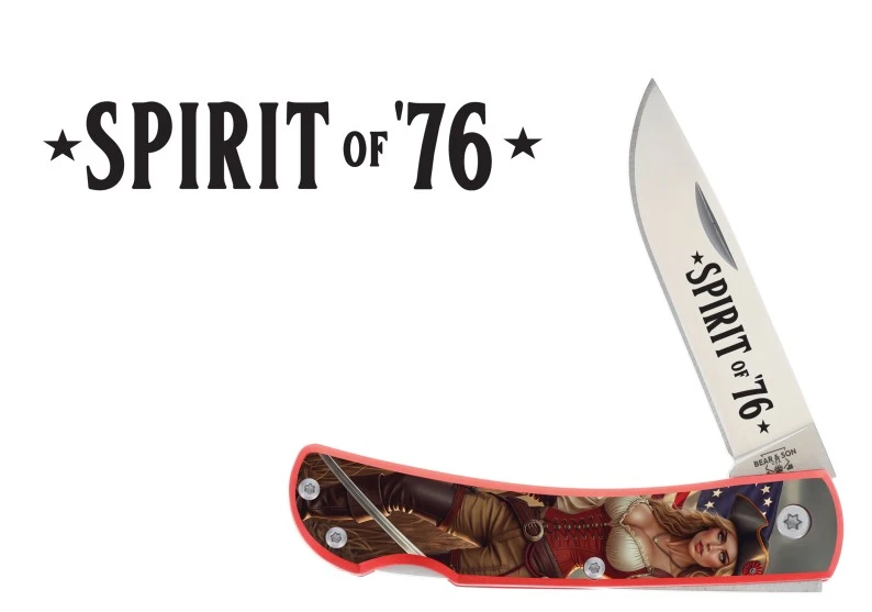 Bear & Son SMKW Exclusive Spirit Of '76 Small Farmhand Lockback Folding Knife U137LRDS76 View 8
