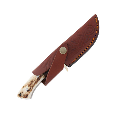 SZCO Supplies Game Stag Skinner Knife Fixed 3.75in Damascus Blade View 4