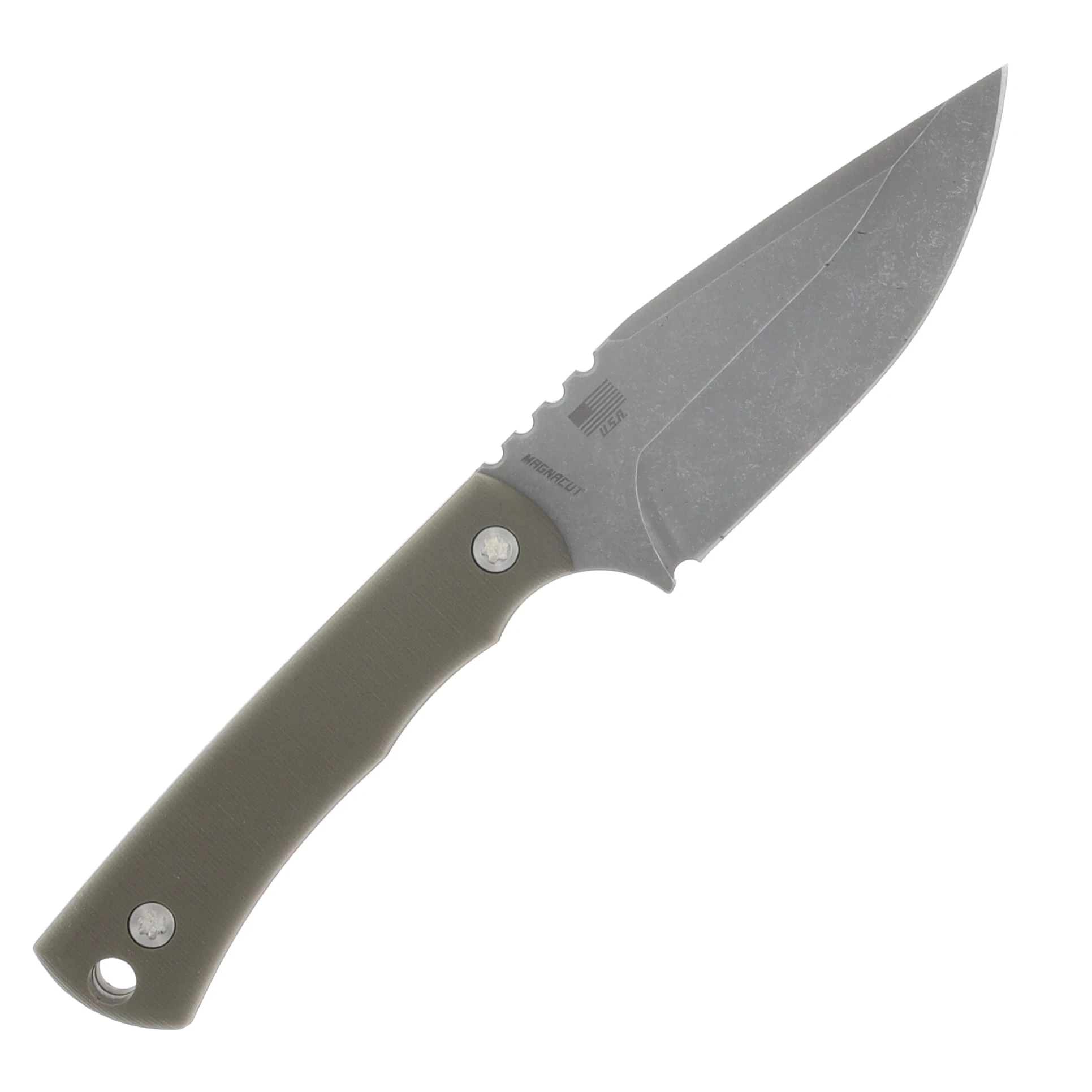 McNees FX MUK Fixed Blade Stonewash Magnacut/Atomic Green with Kydex Sheath MCFXMUKGNSW View 4