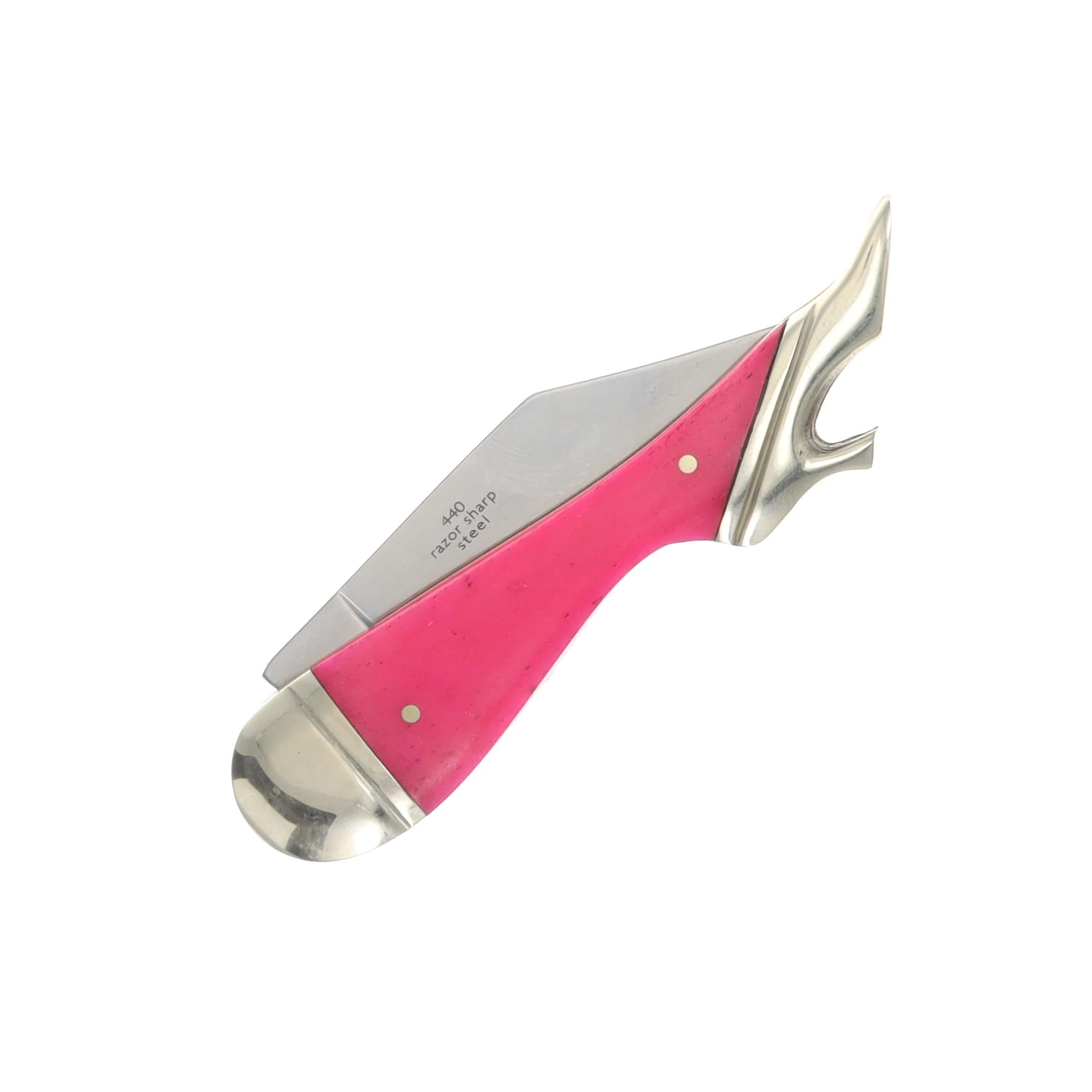 Rough Rider Lady Leg Folding Knife with Pink Lemonade Smooth Bone Handle RR837 View 6