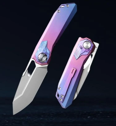 Remette RT-Peregrine Falcon Button Liner Lock Vanax/Purple Crystallized Titanium RTT1-VND View 1