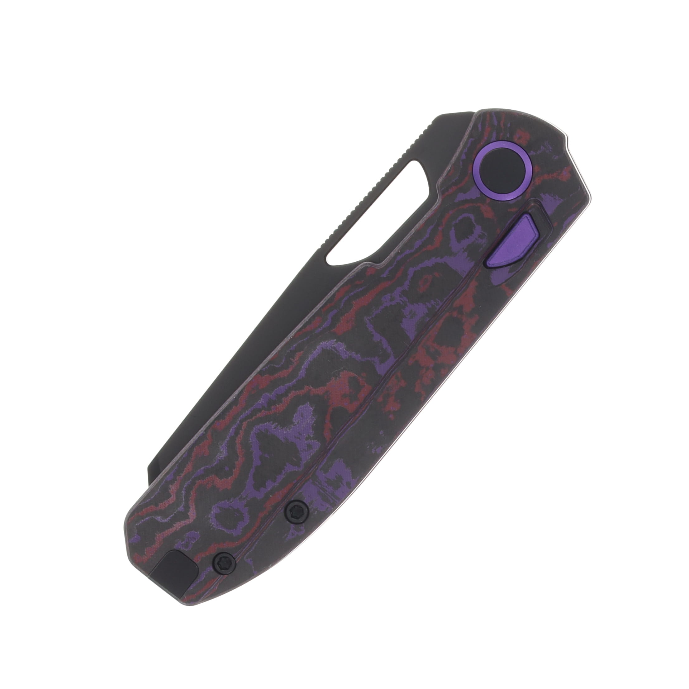 Kizer Mash Folding Knife Purple Haze Fat Carbon Handle Matte DLC Ultra M390 Blade KI3699BSA2 View 5