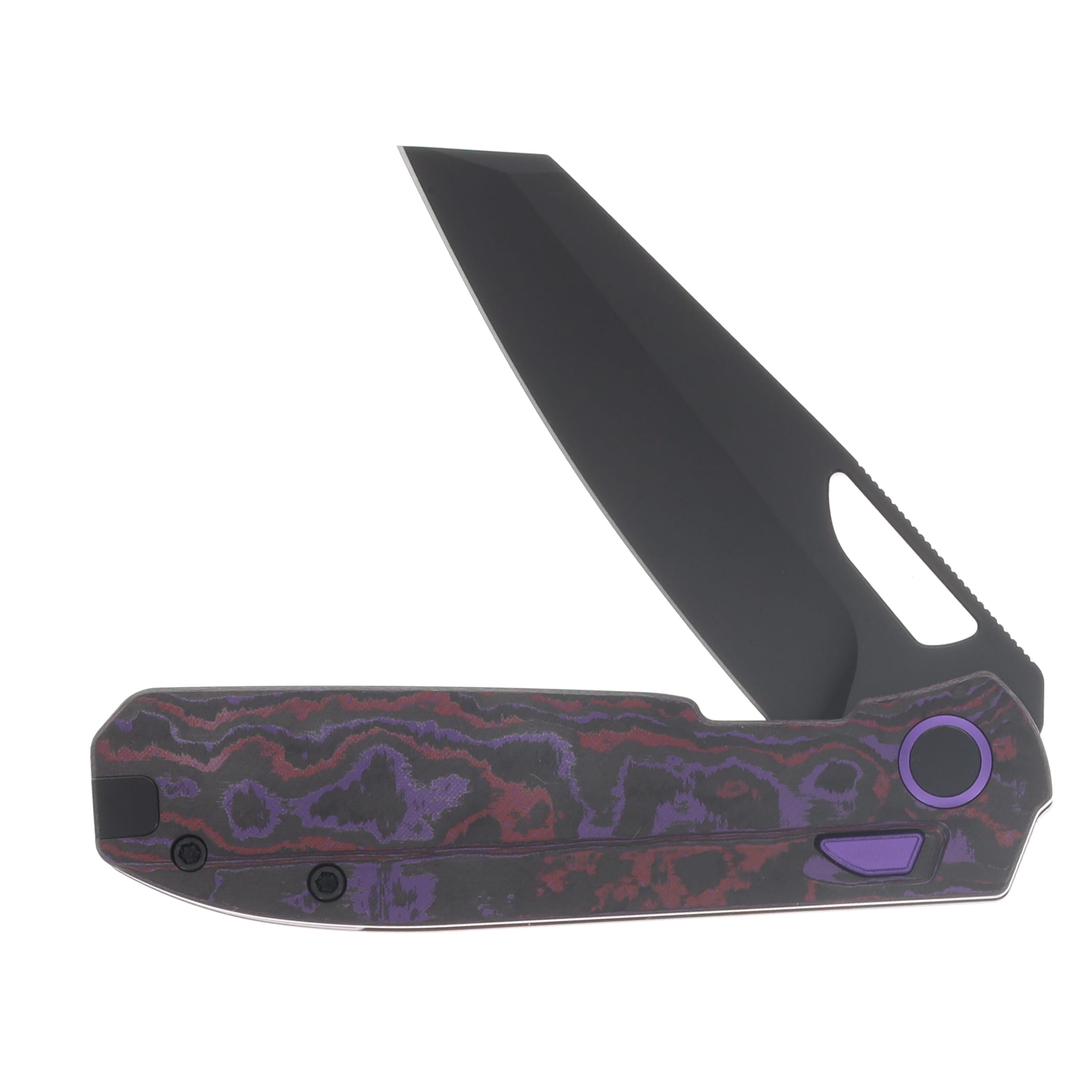 Kizer Mash Folding Knife Purple Haze Fat Carbon Handle Matte DLC Ultra M390 Blade KI3699BSA2 View 3