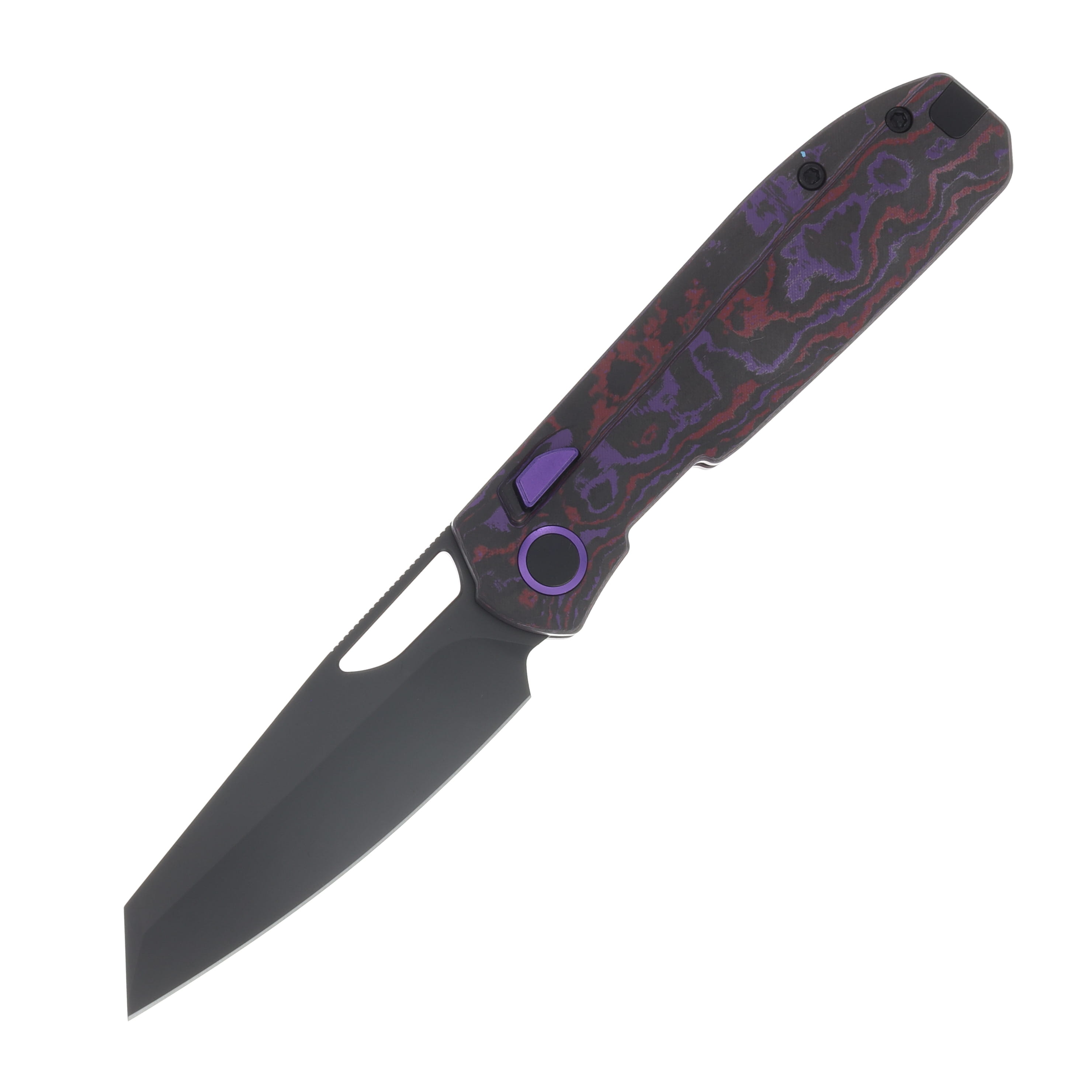 Kizer Mash Folding Knife Purple Haze Fat Carbon Handle Matte DLC Ultra M390 Blade KI3699BSA2 View 1