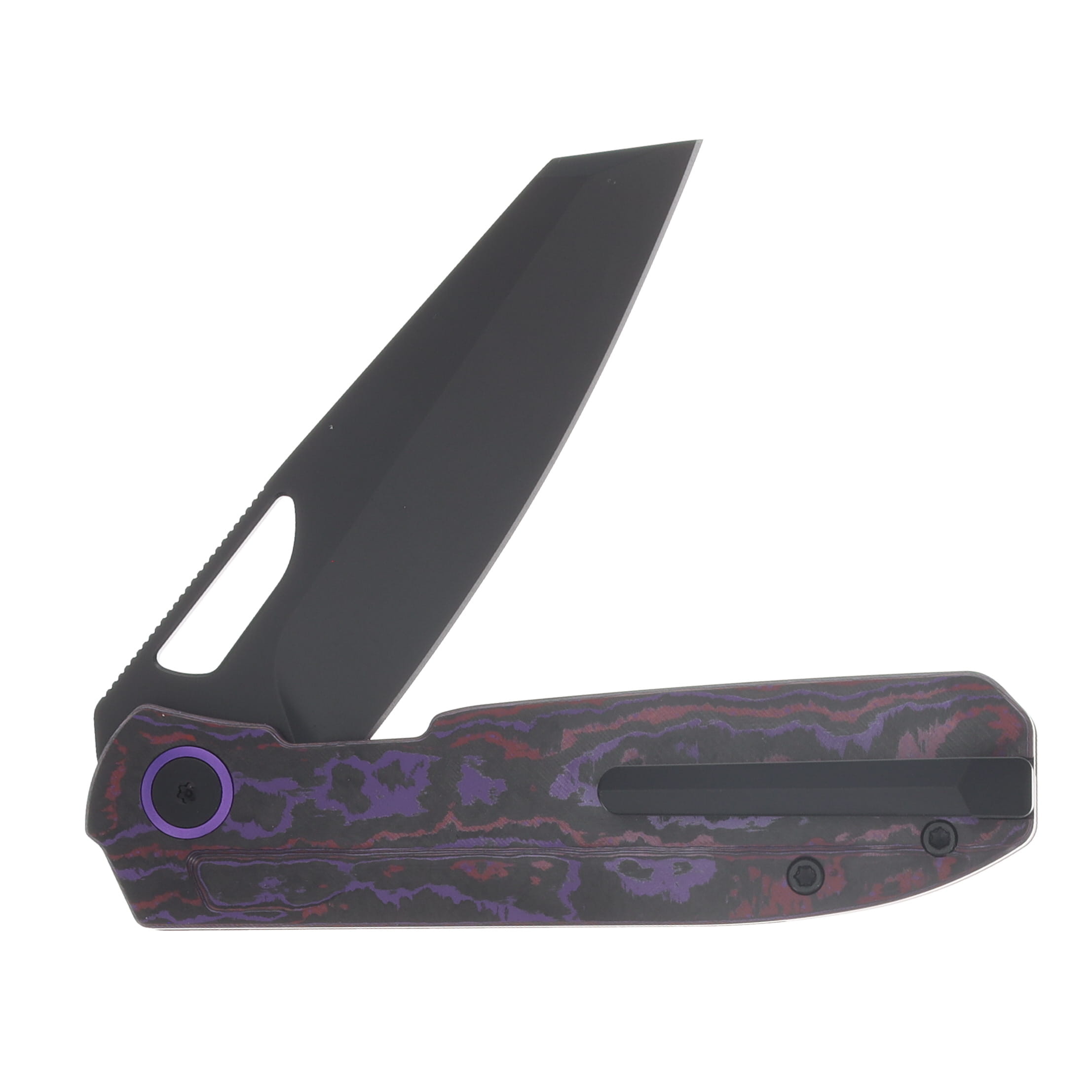 Kizer Mash Folding Knife Purple Haze Fat Carbon Handle Matte DLC Ultra M390 Blade KI3699BSA2 View 4