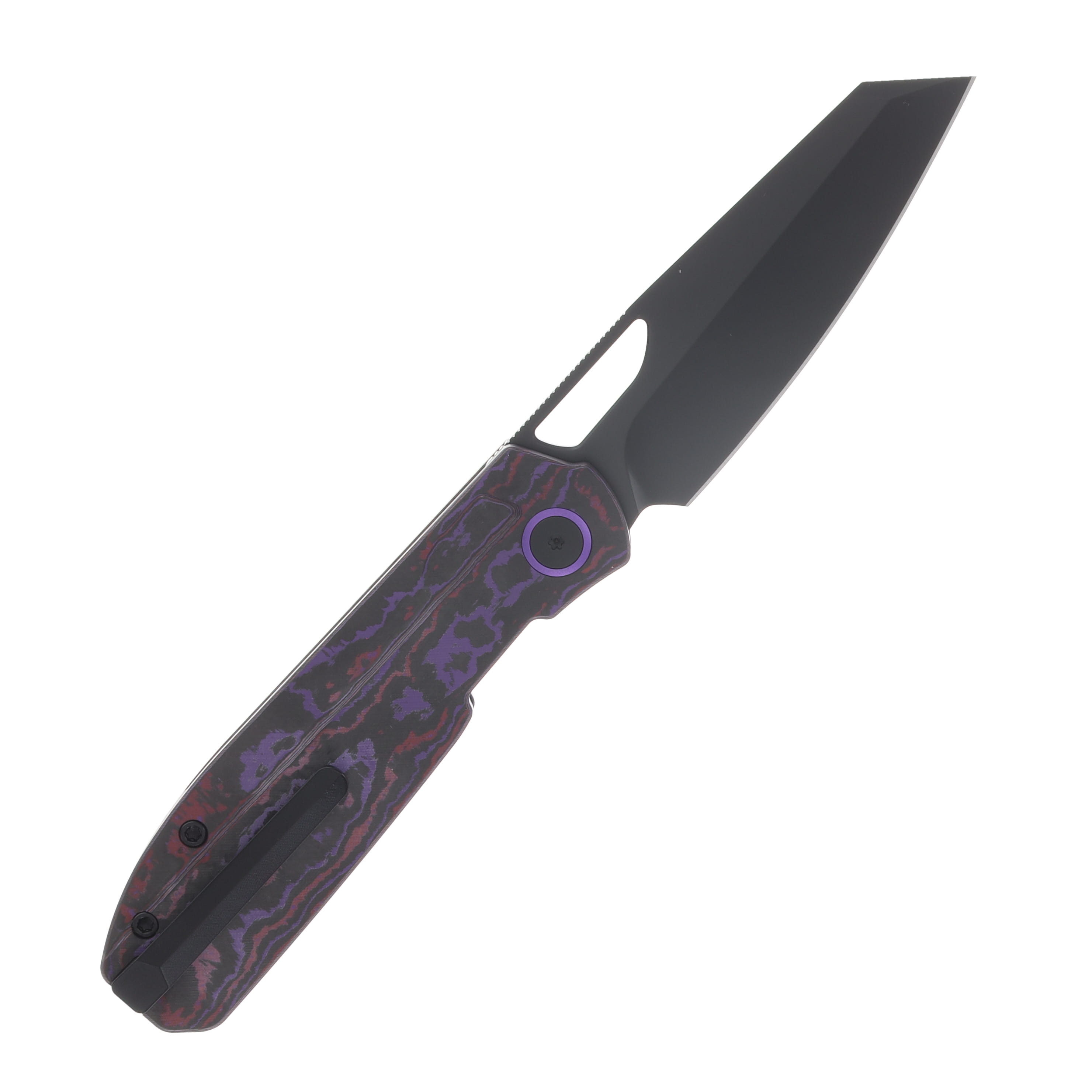 Kizer Mash Folding Knife Purple Haze Fat Carbon Handle Matte DLC Ultra M390 Blade KI3699BSA2 View 2