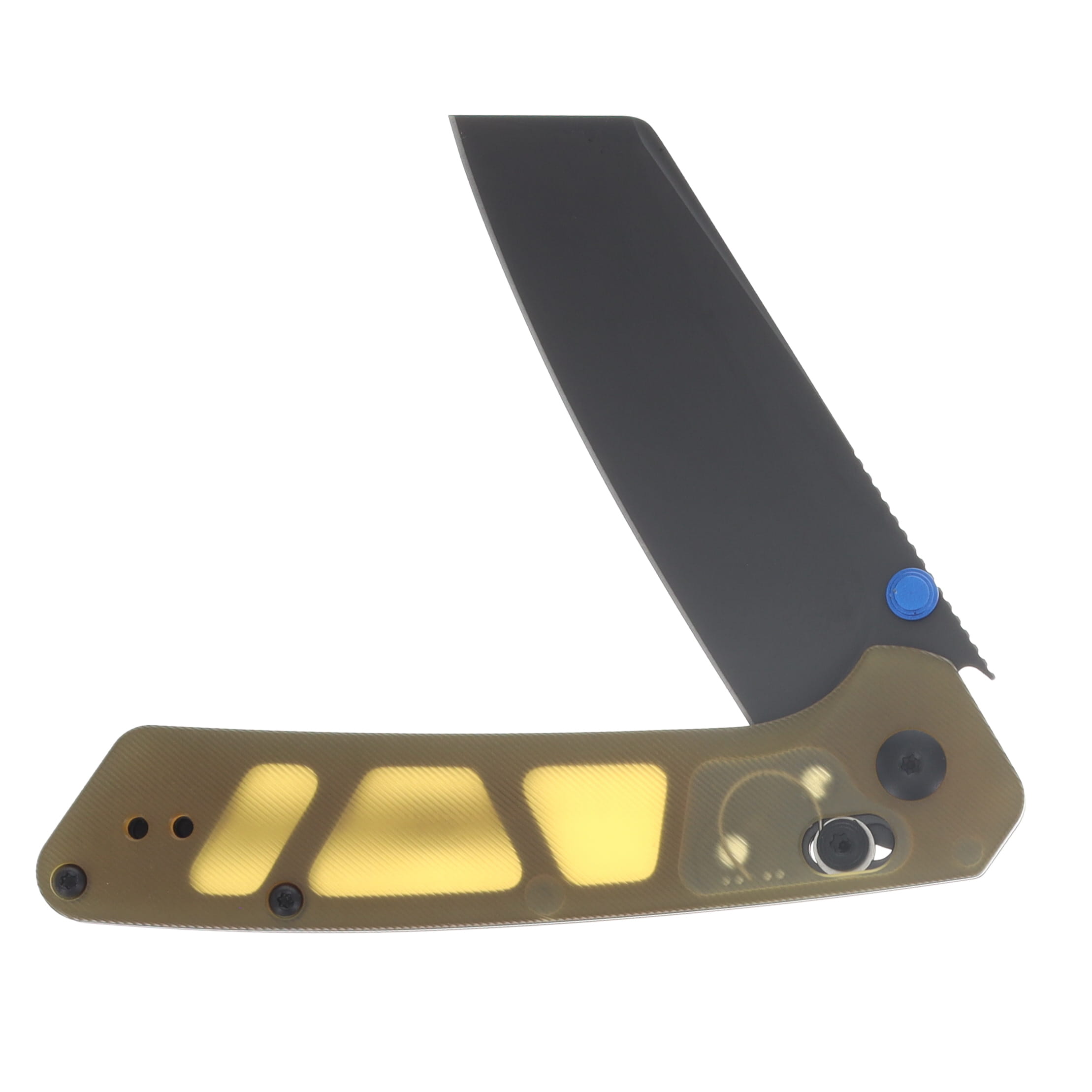 Kizer Madrac CL AirTi Folding Knife Yellow PEI Handle Matte DLC Ultra M390 Blade K3693ACS3 View 3