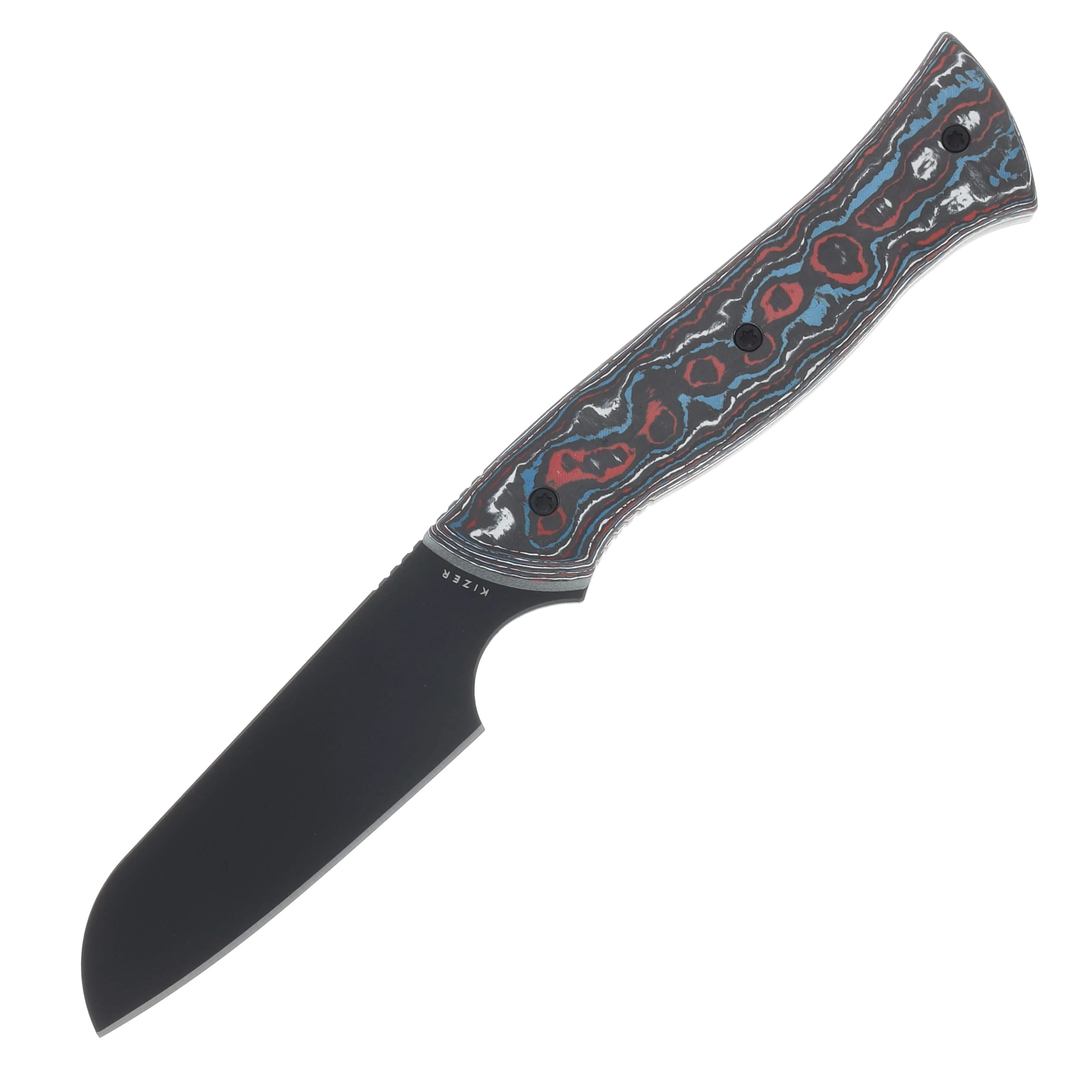Kizer Whip Tail Fixed Knife Nebula Fat Carbon GID G-10 Handle Black 10V Blade 1131A1 View 4