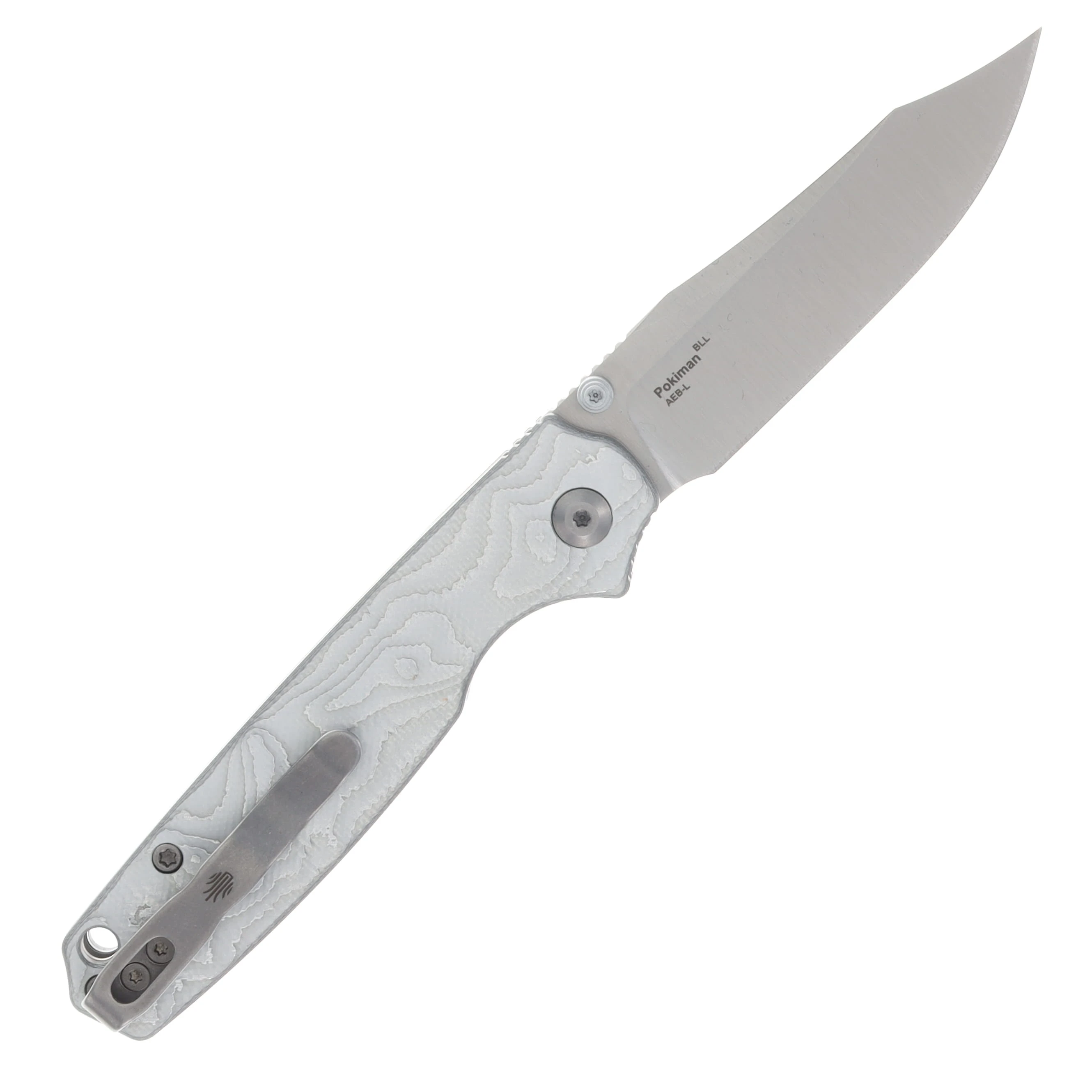 Kizer Pokiman BLL Folding Knife Silver Aluminum Foil G-10 Handle Satin AEB-L Blade V3789BCA1 View 2