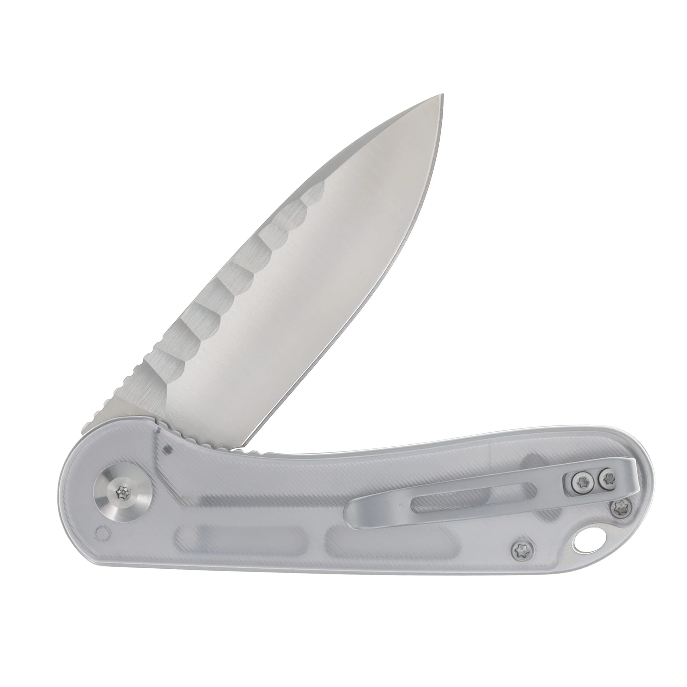 CIVIVI Elementum Linerlock Rock Grind Satin Nitro V/Clear Lexan C18062AM-1 View 4