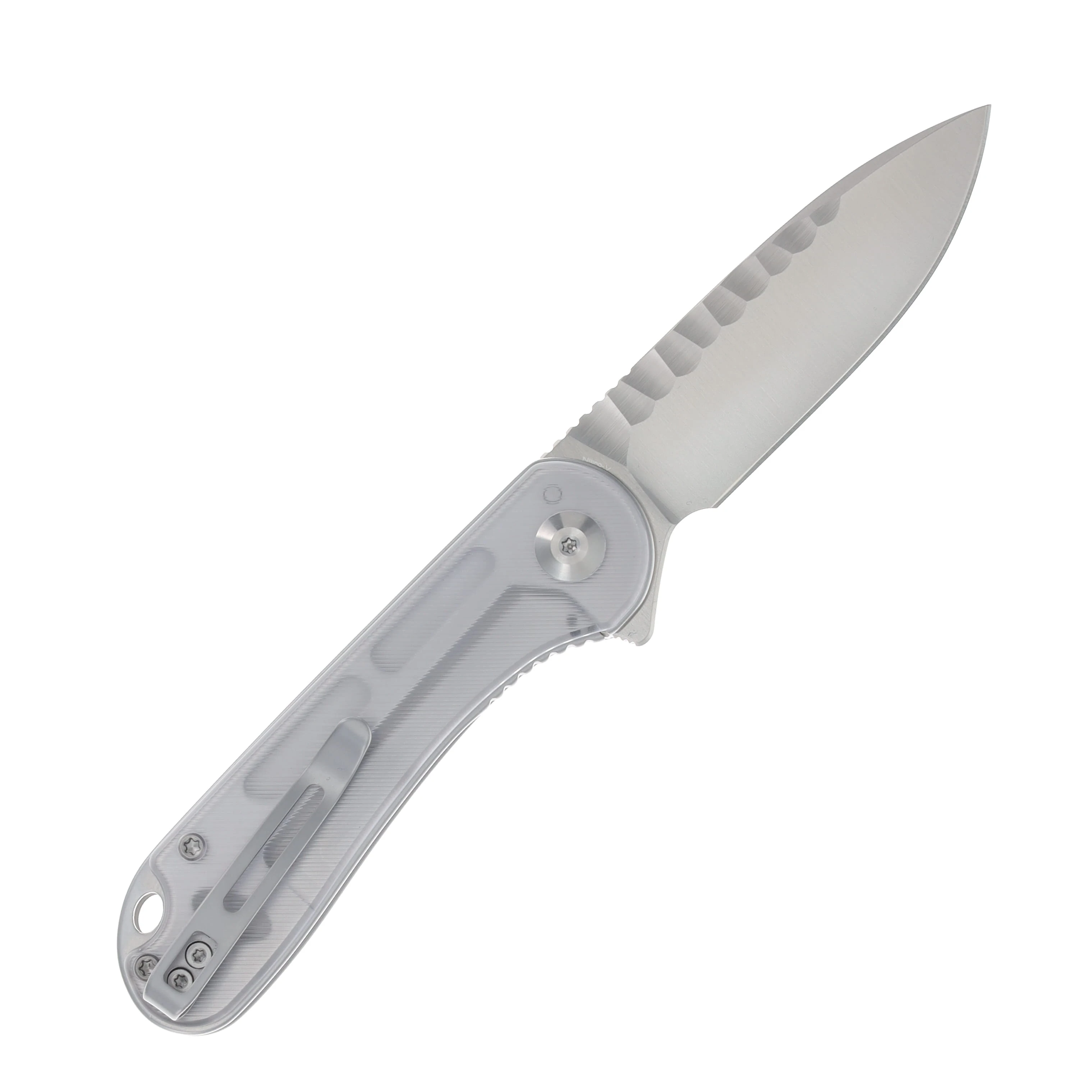 CIVIVI Elementum Linerlock Rock Grind Satin Nitro V/Clear Lexan C18062AM-1 View 2