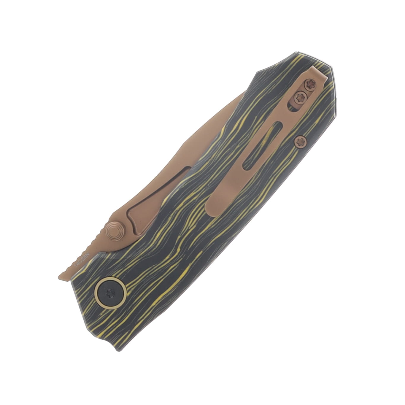 Remette Rhino Folding Knife Gold Titanium/Black & Gold G-10 RNGC9 View 5