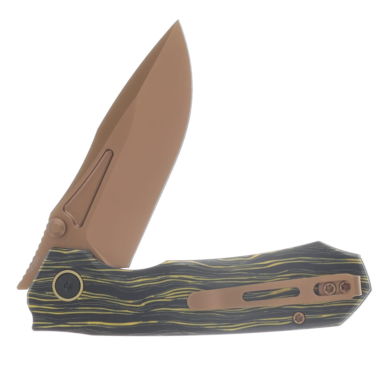 Remette Rhino Folding Knife Gold Titanium/Black & Gold G-10 RNGC9 View 4