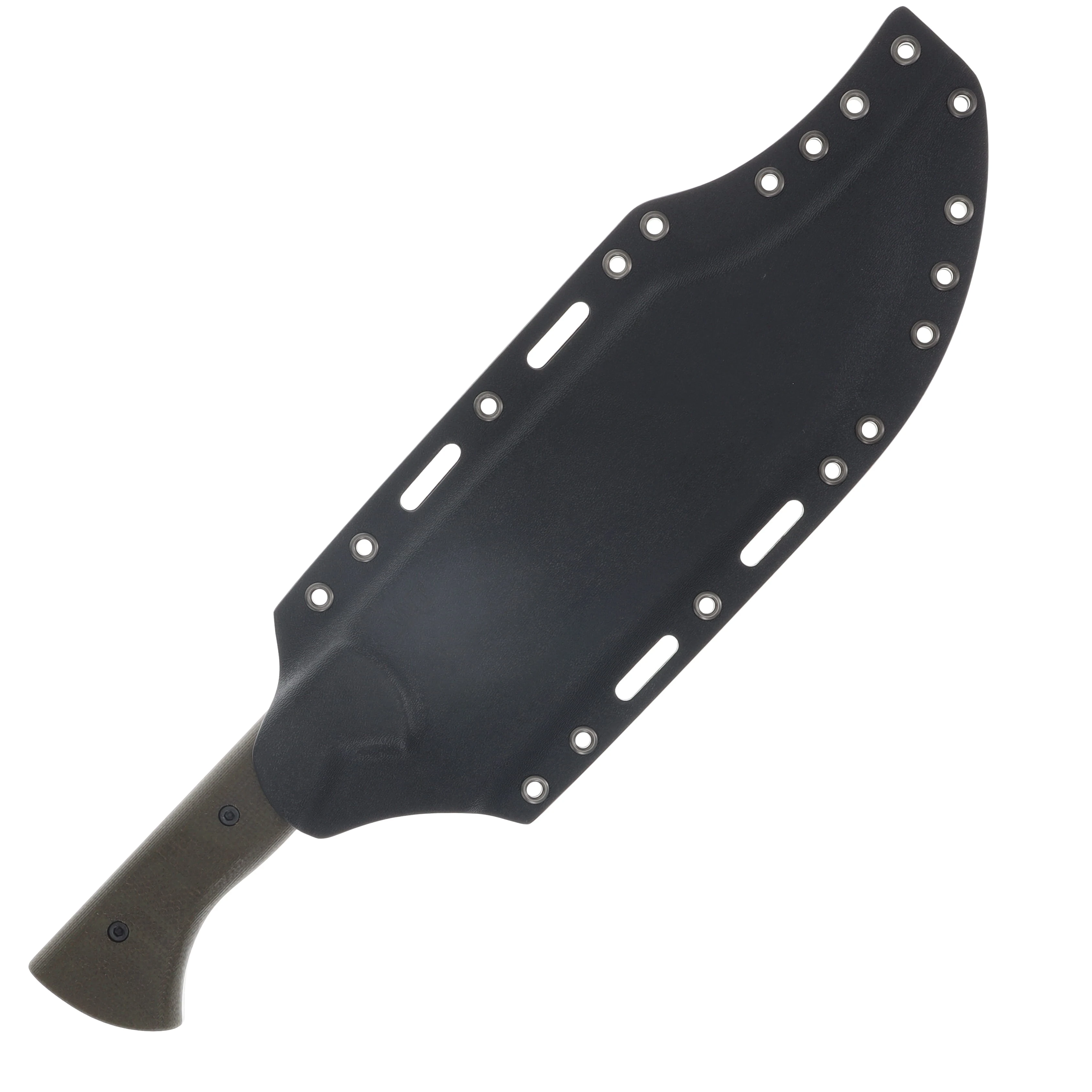 Work Tuff Gear V-44X-III Fixed Blade SK85 Copper Washed ODG Burlap Canvas Micarta Grip Black Kydex Sheath SK85-CWODGBCMB View 3