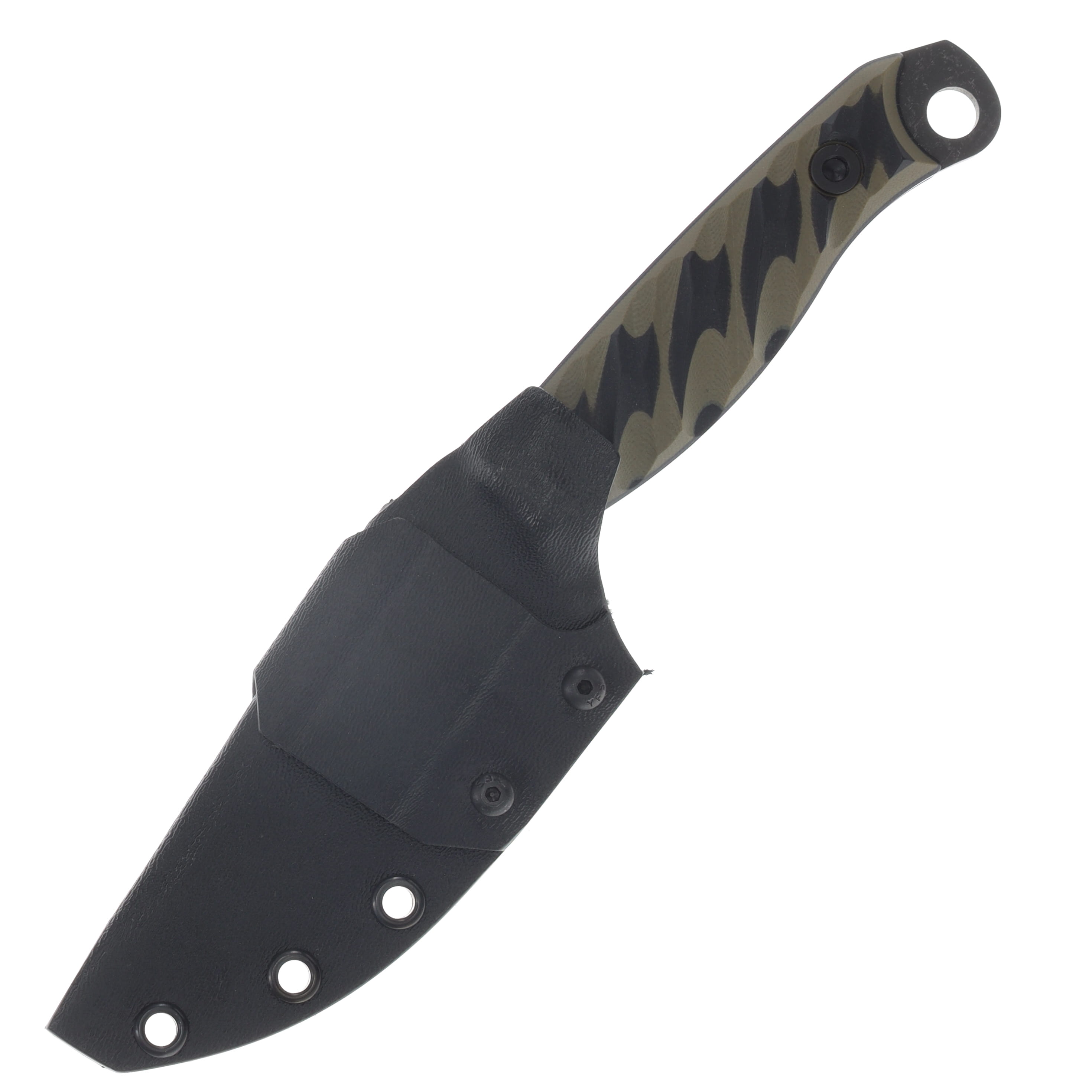 Half Face Blades Crow Jr Fixed Blade Armor Black Cerakote/Textured Grip OD Green and Black G-10 HFCROWJRBKODG10 View 4