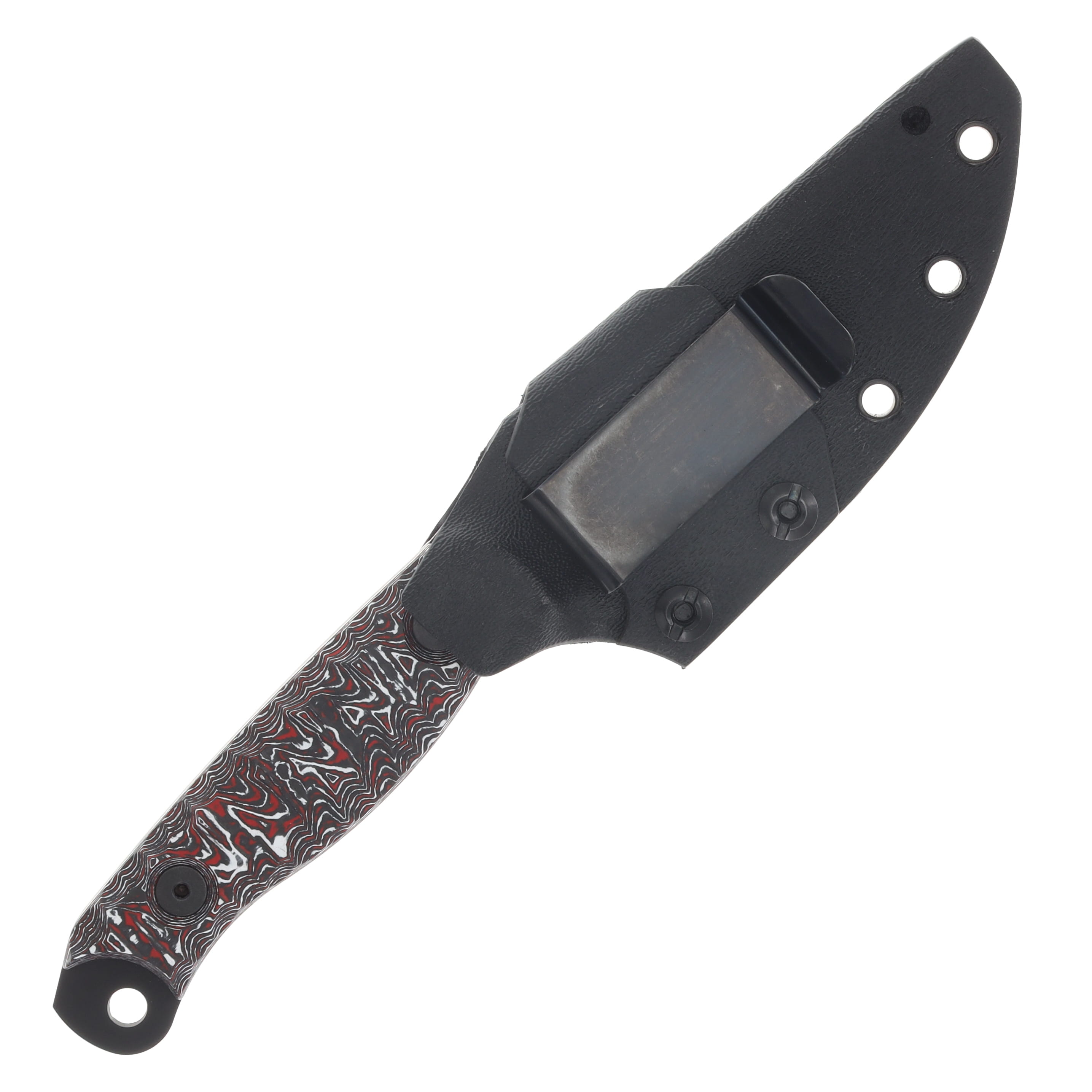 Half Face Blades Crow Scalper Fixed Blade Armor Black Cerakote/Textured Grip Snow Fire FatCarbon HFCROWSCALPSNOWFIRE View 5