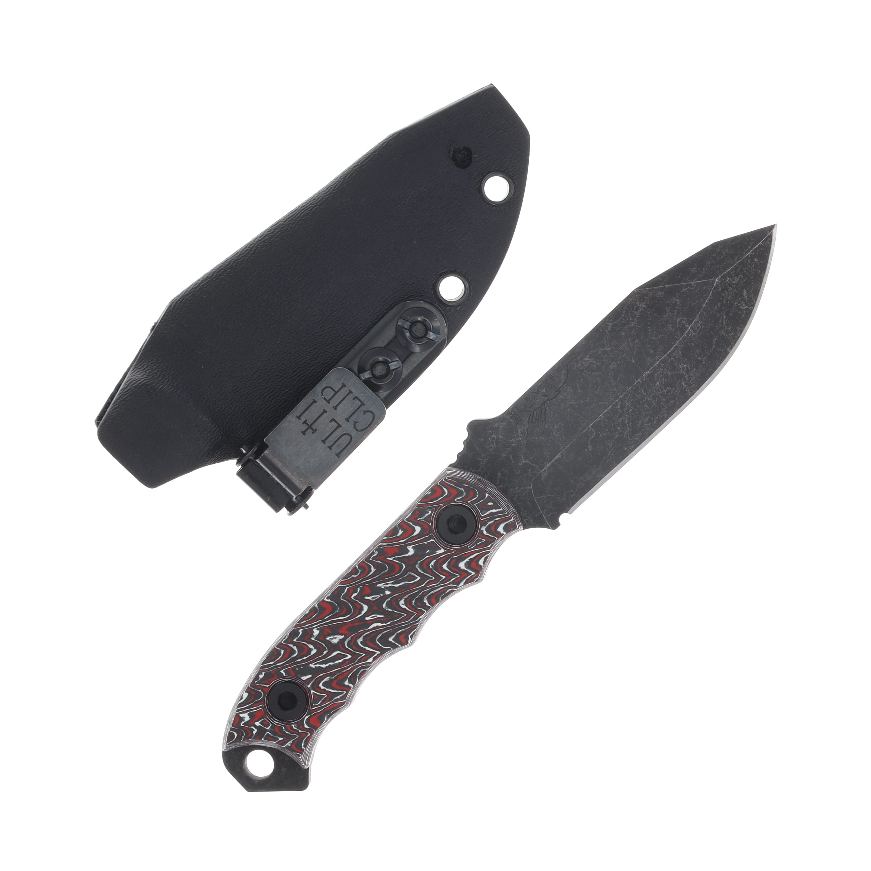 Half Face Blades Disaster Cub Fixed Blade Armor Black Cerakote/Snow Fire FatCarbon HFDISASTERCUBSNOWFIRE View 2